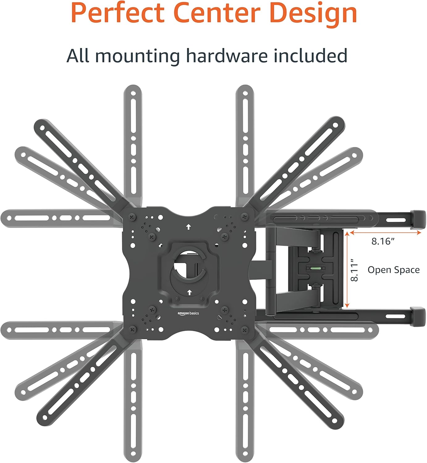 Amazon Basics Full Motion 32-86 Inch TV Wall Mount Black with Post-Leveling - Image 4