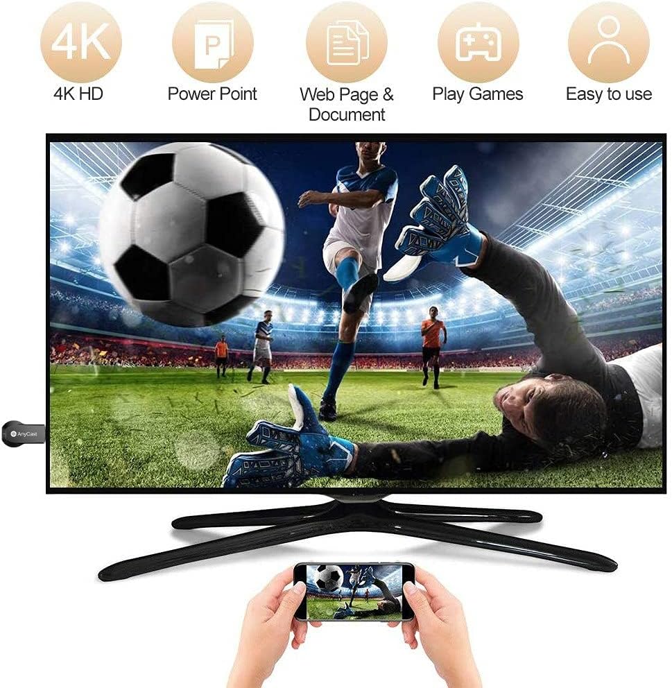 SmartSee 4K 1080P Wireless Display Receiver Dual Band 5G/2.4G Mobile Screen Cast Mirroring Adapter Dongle for iPhone Mac iOS Android to TV Projector Support Miracast Airplay DLNA - Image 3