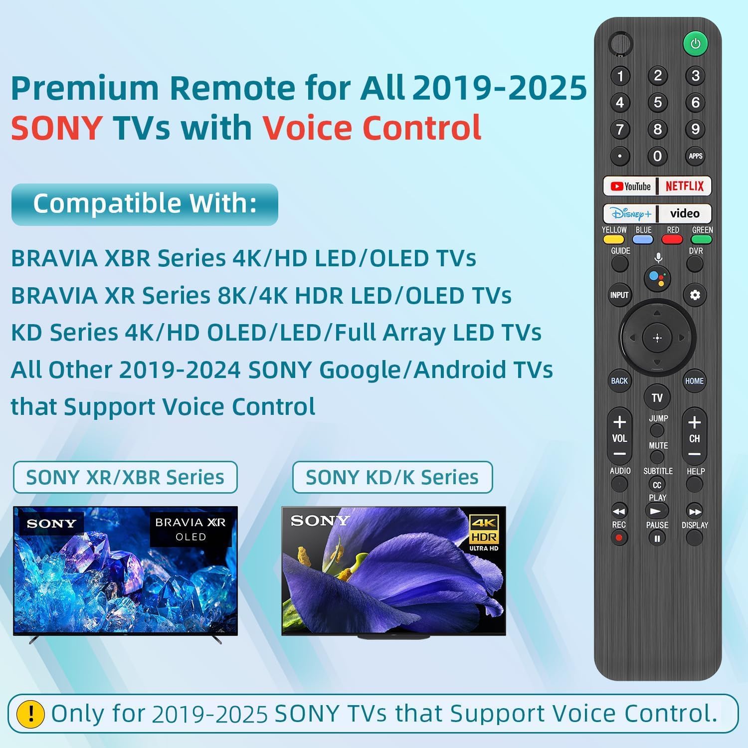 Sony Bravia Smart TV Remote Control Replacement with Voice Control, 1-Year Warranty - Image 5