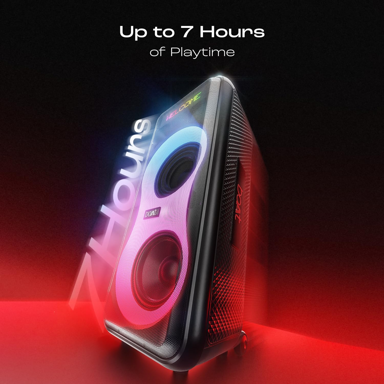 boAt PartyPal 600 220W Premium Black Party Speaker with Dynamic Pixels and Wireless Mic - Image 7