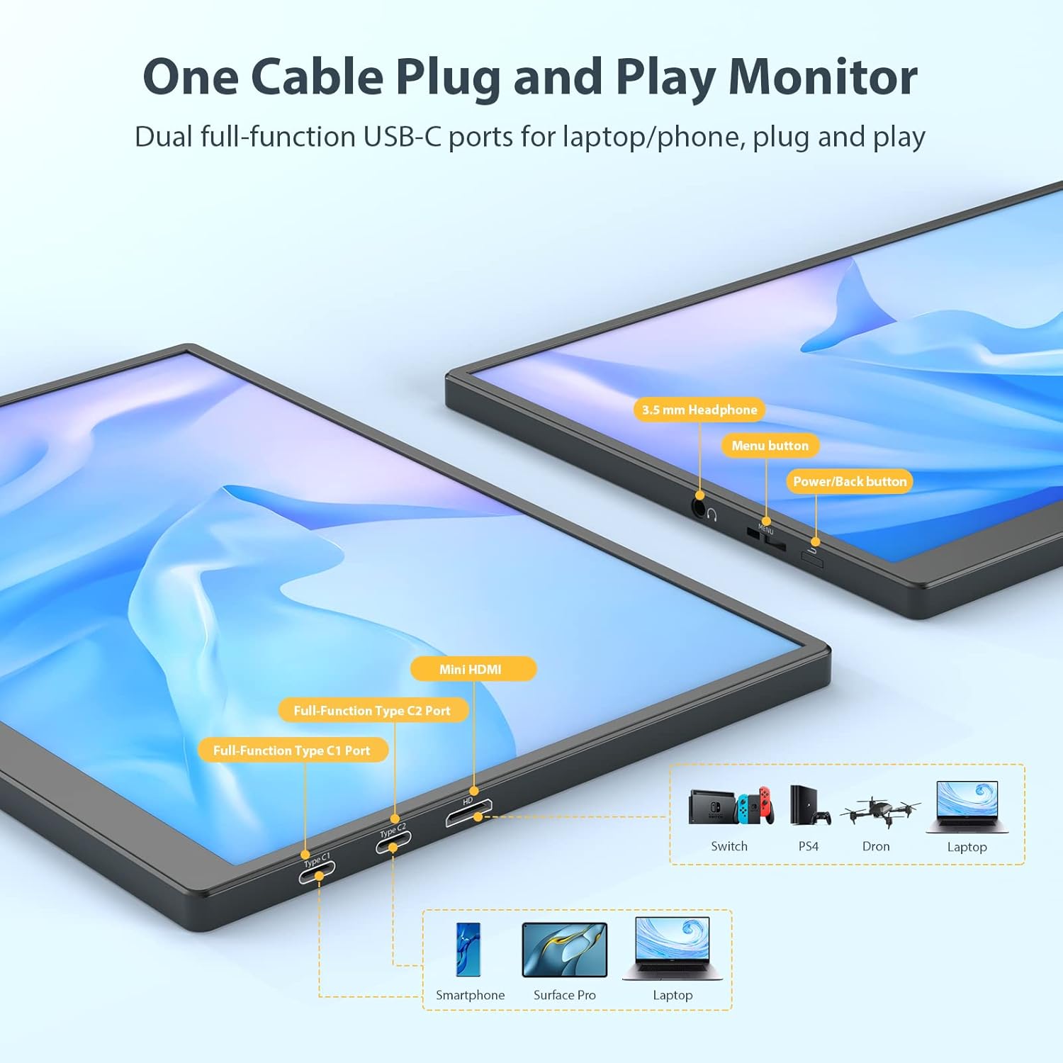 Eyoyo 10.5 Inch FHD 1920x1280 Portable Travel Monitor 100% sRGB IPS - Image 7