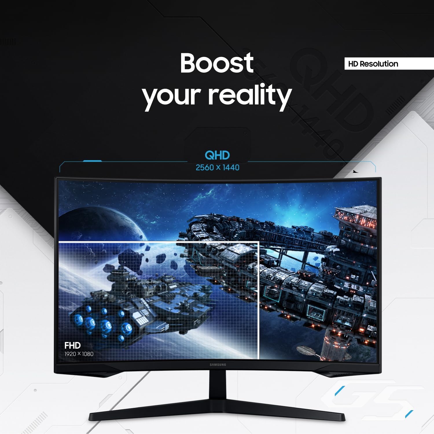 SAMSUNG 32 Inch Odyssey G55C QHD 1000R Curved Gaming Monitor 165Hz 1ms MPRT HDR10 - Image 3