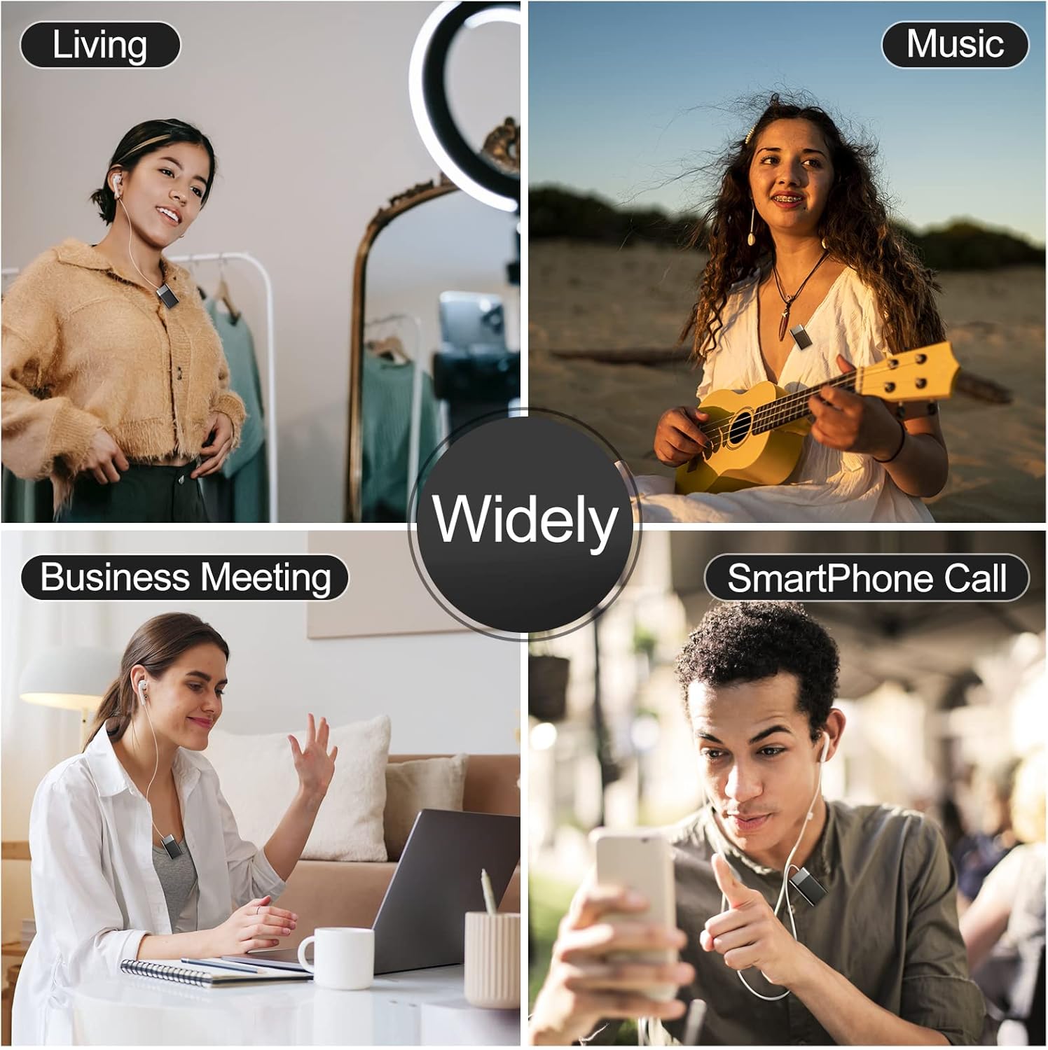 SabineTek AudioWow Bluetooth Lapel Microphone Wireless Clip-on for Smartphone Recording Vlogging - Image 7