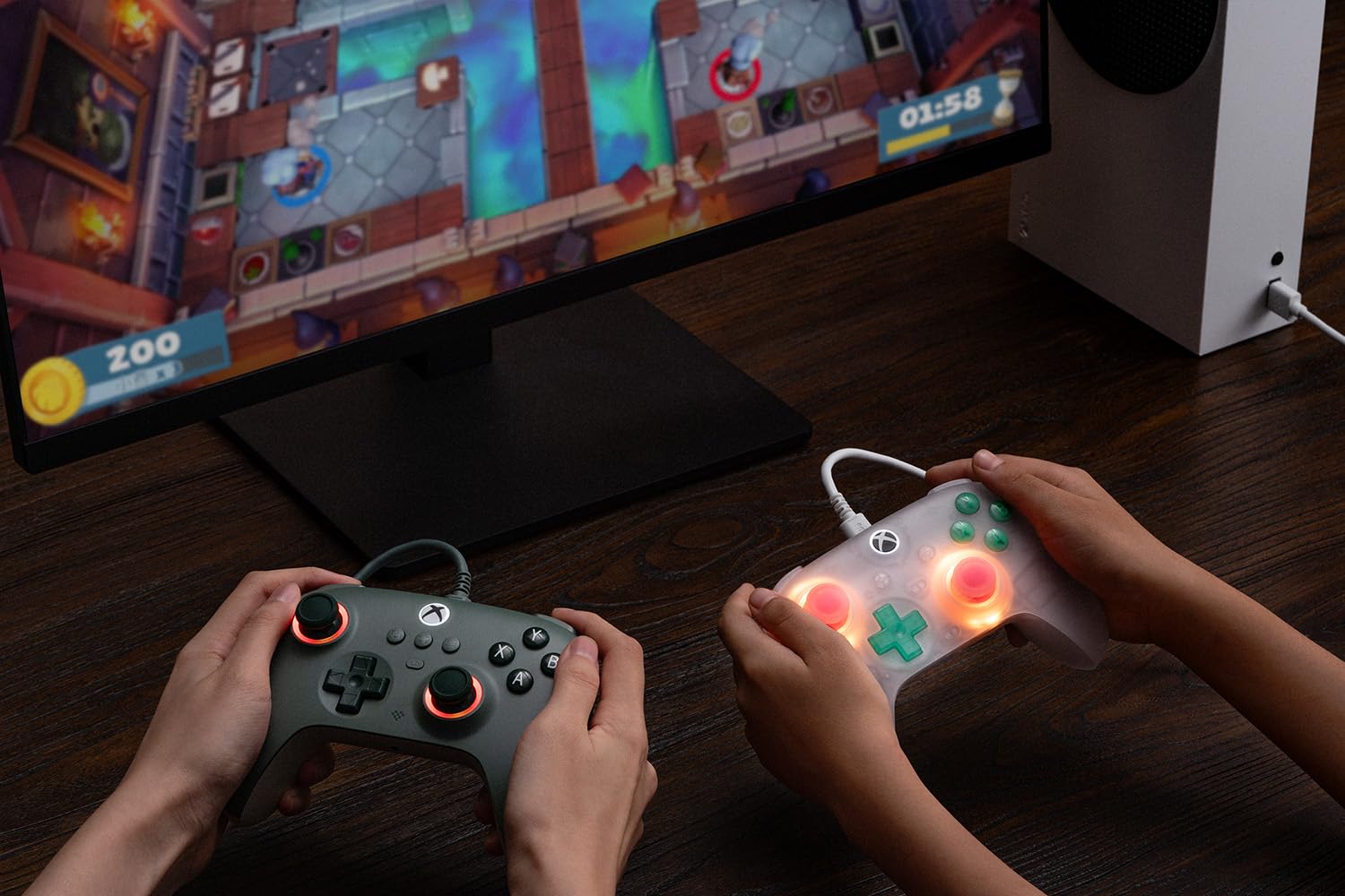 8Bitdo Ultimate Mini Wired Xbox Controller Translucent Pink RGB Lighting Hall Effect Joysticks 13-Word - Image 9