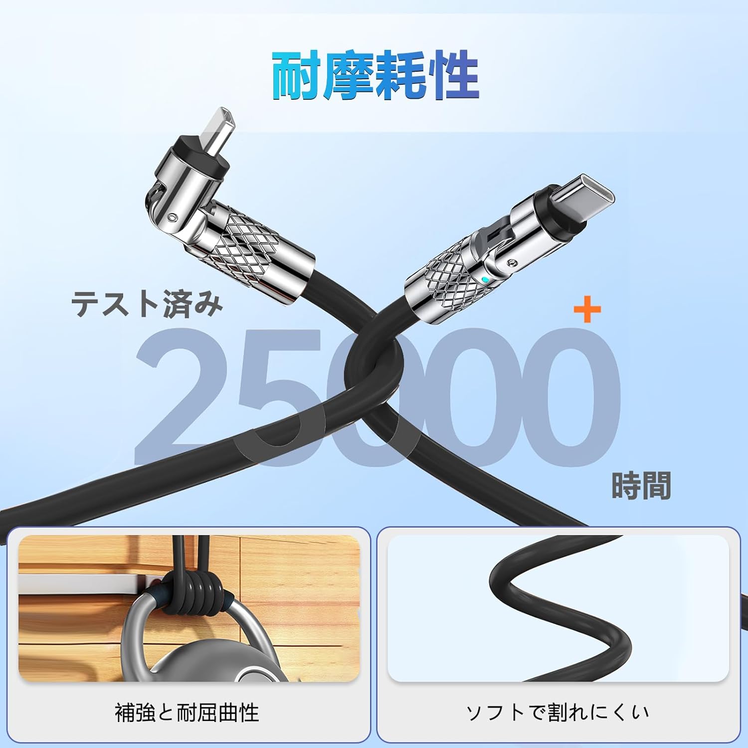 3.3FT Black USB to USB C Fast Charging Cable 2.4A with Data Transfer for Phone 15/Pro/Plus/Max/Samsung - Image 3