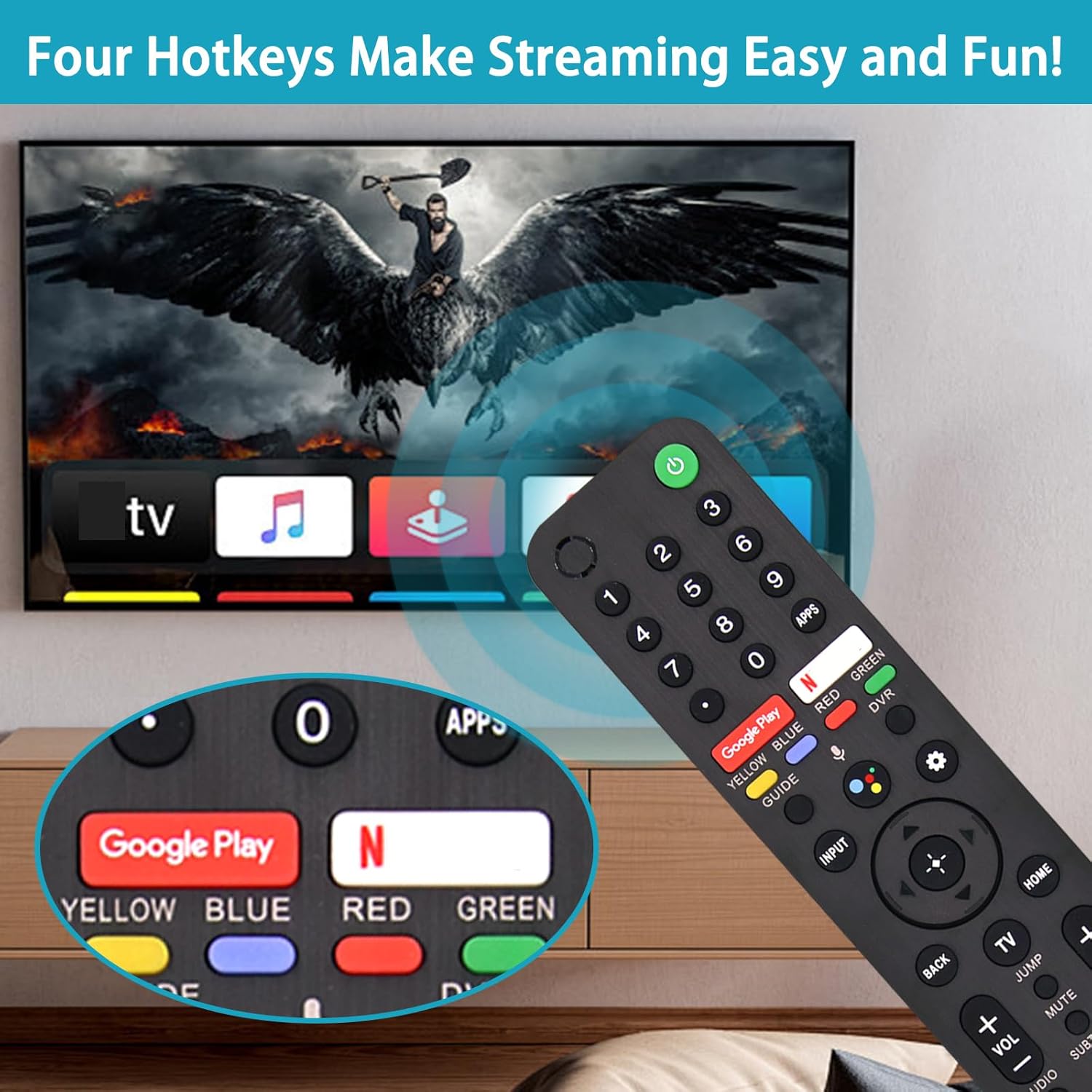 Sony RMF-TX500U Voice Command Remote Control for XR/XBR/KD Series Smart TVs - Image 3