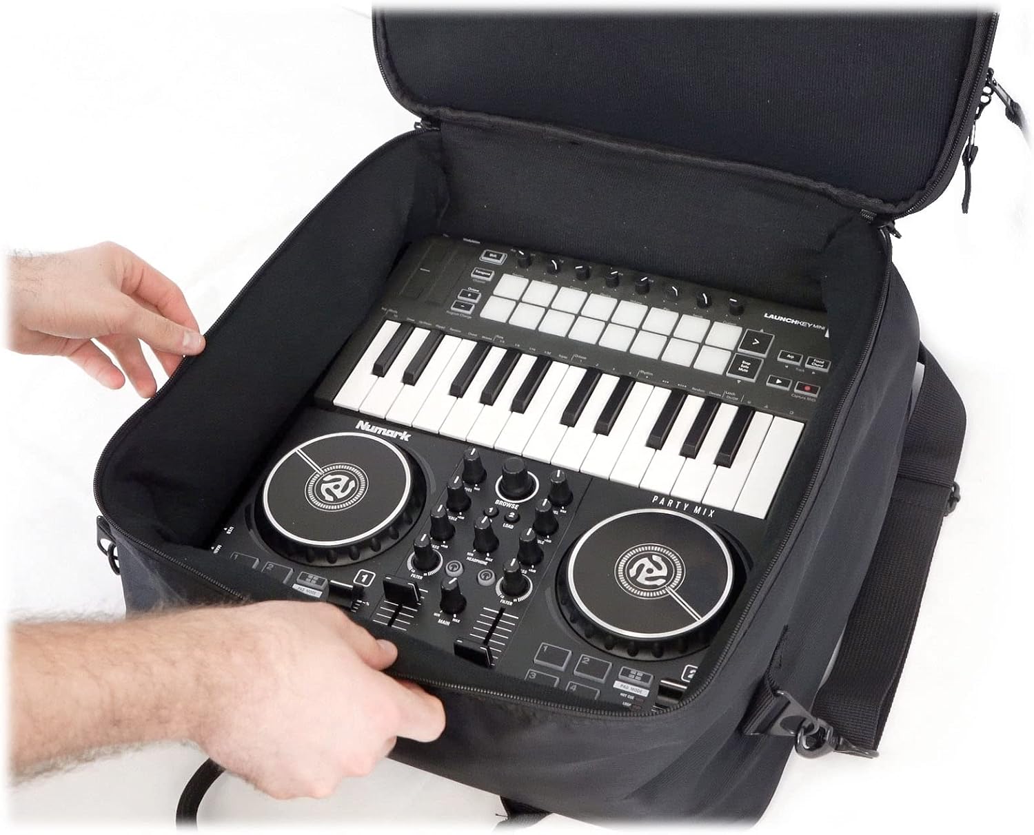 Rockville MB2020 DJ Gear Mixer Gig Bag Case 20.5x20.5x6 Dual Foam Padding Rugged Nylon Lockable - Image 9