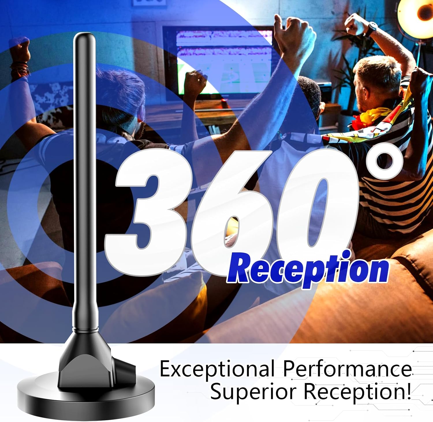 2025 Indoor Digital TV Antenna with Strong Magnetic Base, Long Range 4K Reception - Image 4