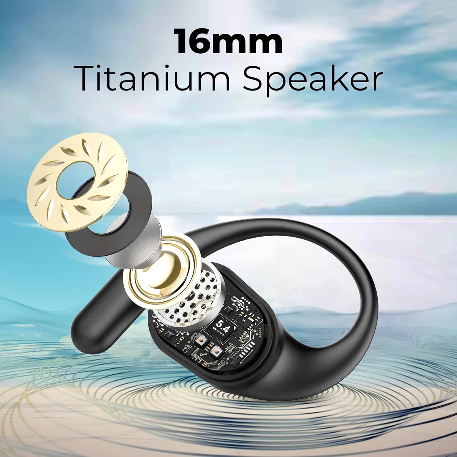 truke Buds Infinity Open Ear Wireless Earbuds 70 Hours Playtime Jet Black Quad Mic PureVoice ENC - Image 5