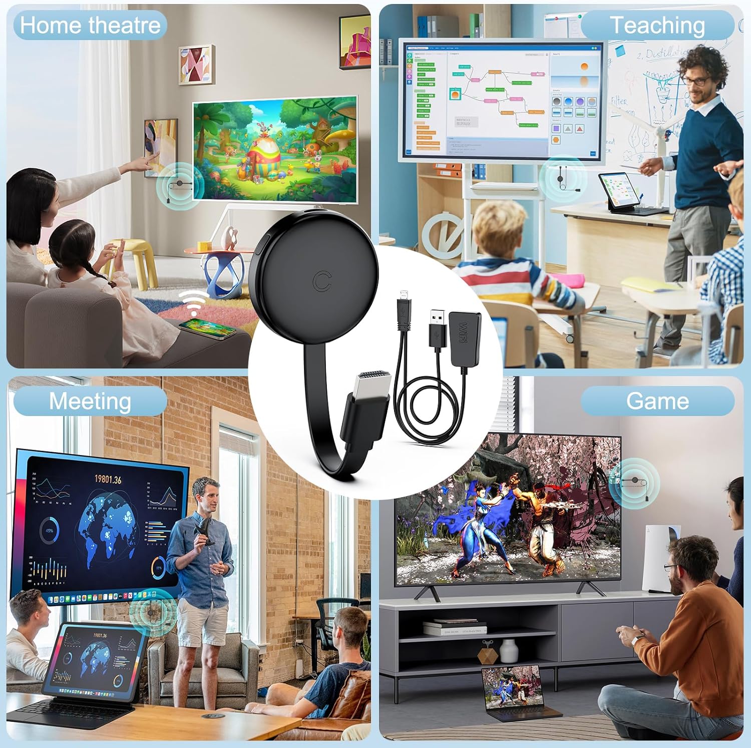 2.4G & 5G WiFi Wireless HDMI Display Adapter 1080P HD Screen Mirroring for Smartphone Tablet Laptop Window to HDTV Projector - Image 8