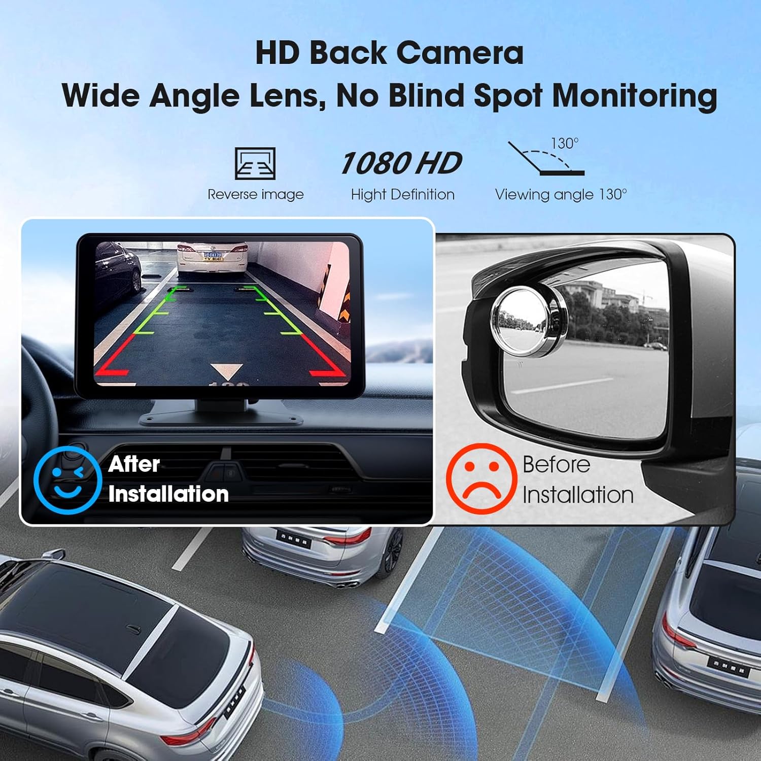 7 Inch Portable Wireless CarPlay Android Auto Car Stereo with HD Touch Screen Backup Camera Universal Fit - Image 6