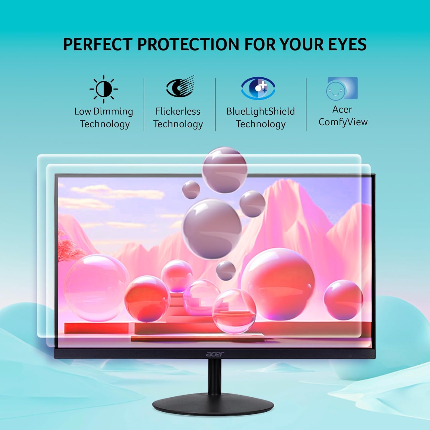 Acer 31.5 Inch WQHD IPS Ultra Slim Black LED Monitor 75Hz 1ms VRB HDR10 - Image 4