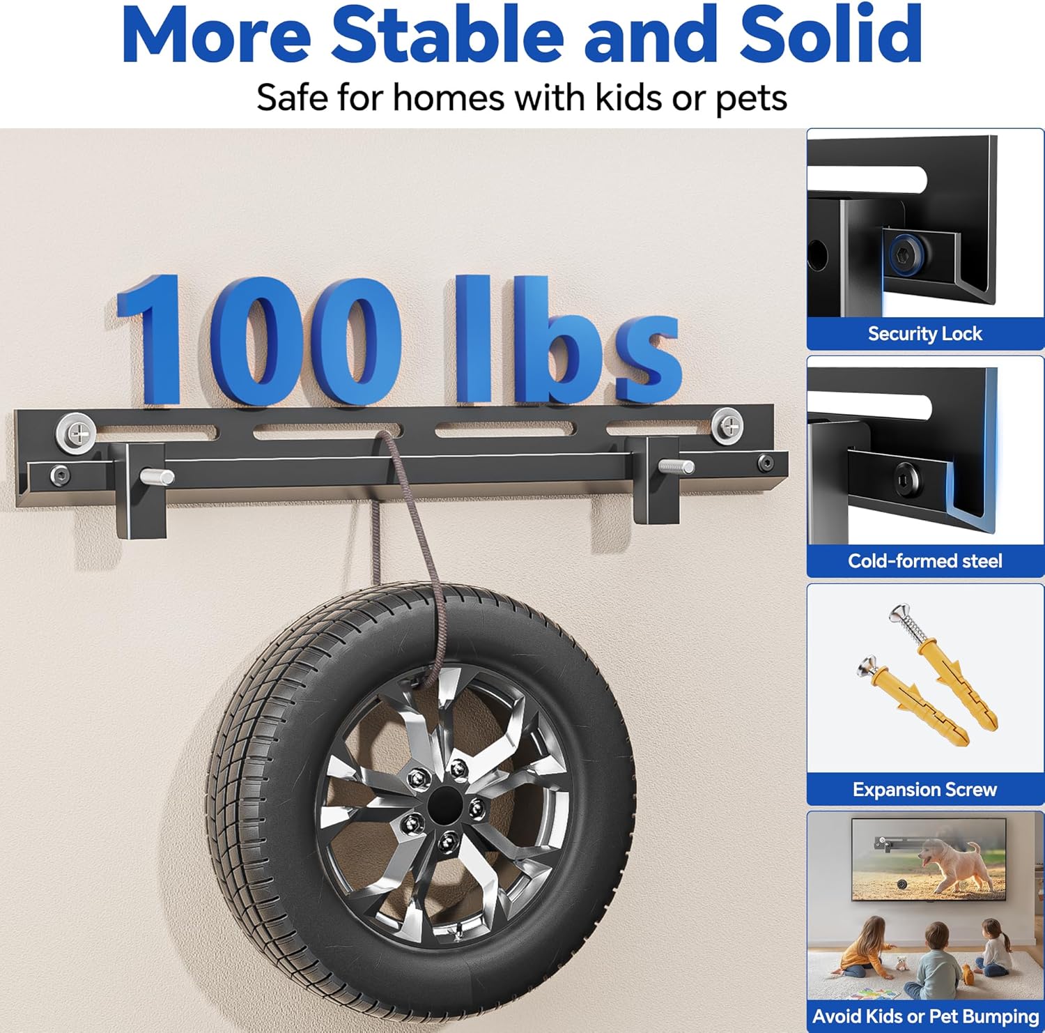 Auoace Low Profile 12-55 Inch TV Wall Mount 100 Lbs Capacity Universal Smart TV Bracket - Image 4