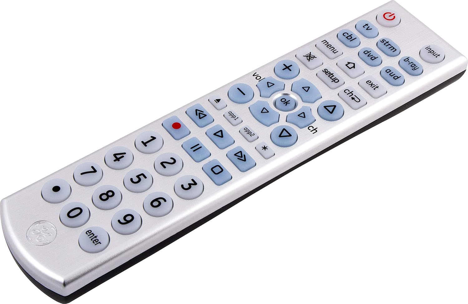 GE 6-Device Backlit Universal Remote Control for Smart TVs and Streaming Players Silver - Image 12