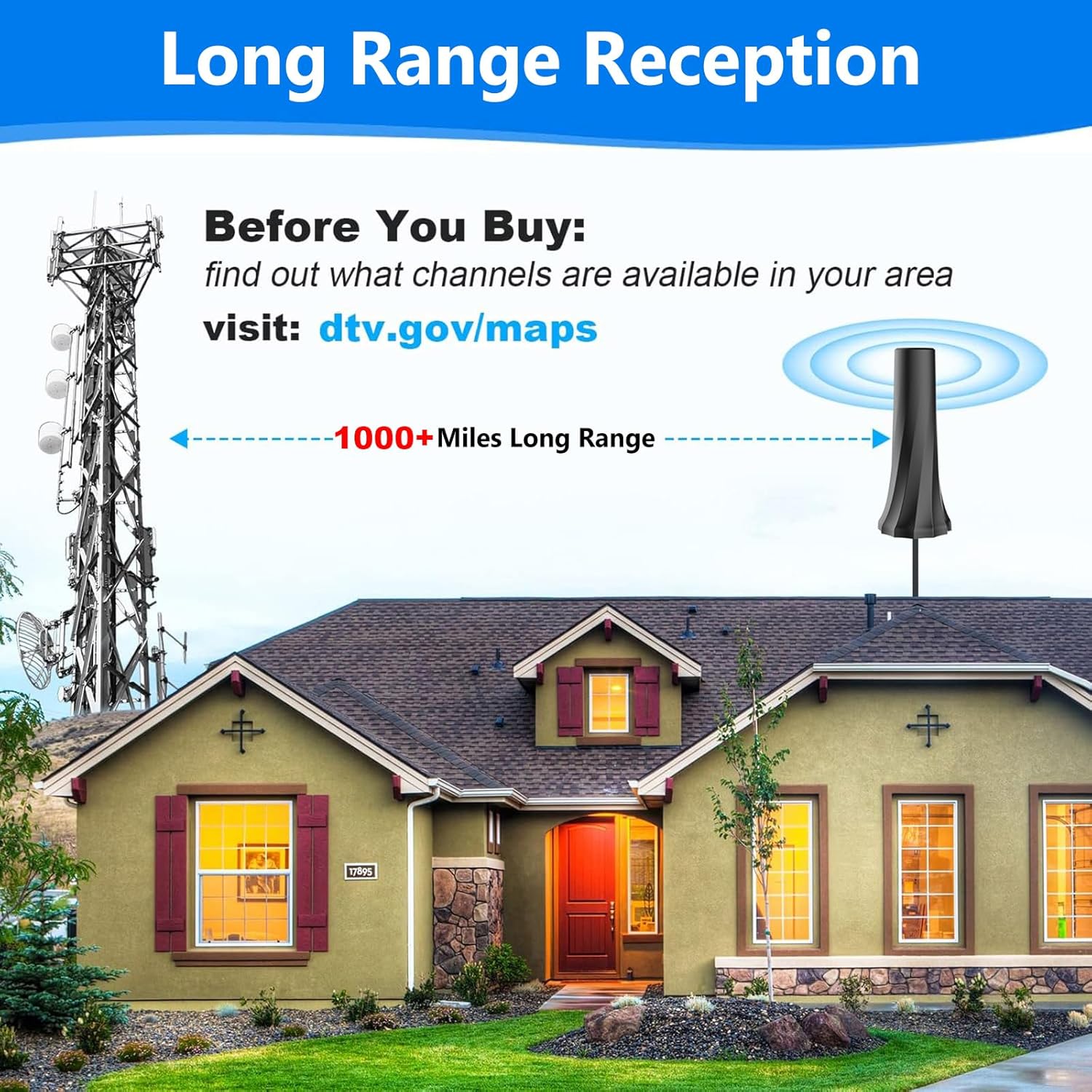2024 Upgraded 880+ Mile Indoor TV Antenna for 4K 8K 1080p TVs with 20ft Cable - Image 5