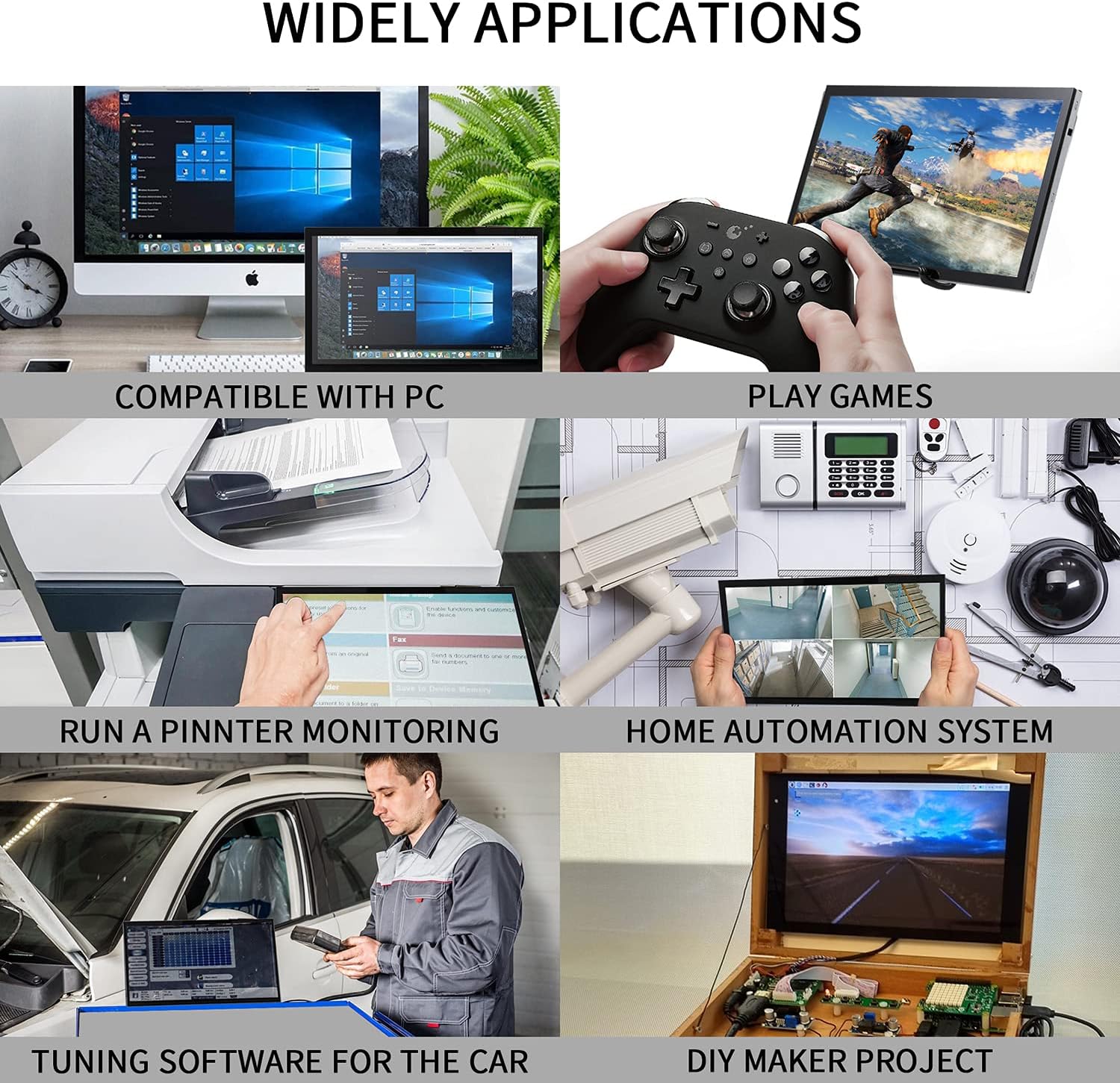 10.1 Inch Touchscreen Monitor 1024x600 Portable HDMI IPS Display for Raspberry Pi 5/4/3/2/Zero 16:9 Win11/10/8/7 Free-Driver - Image 8