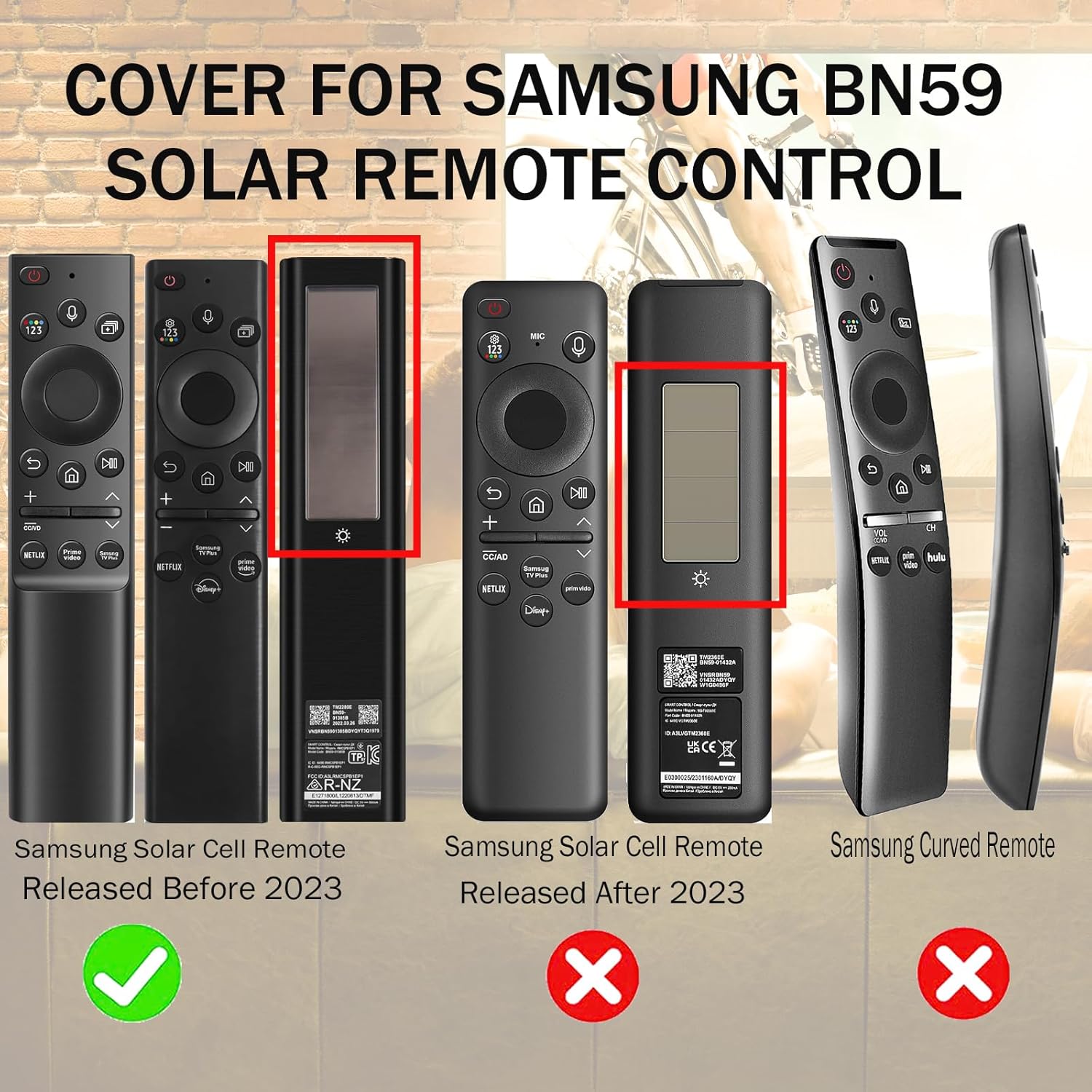 Purple Glow in the Dark Silicone Cover for Samsung Solar Remote, Universal Smart TV Remote Case with Lanyard - Image 2