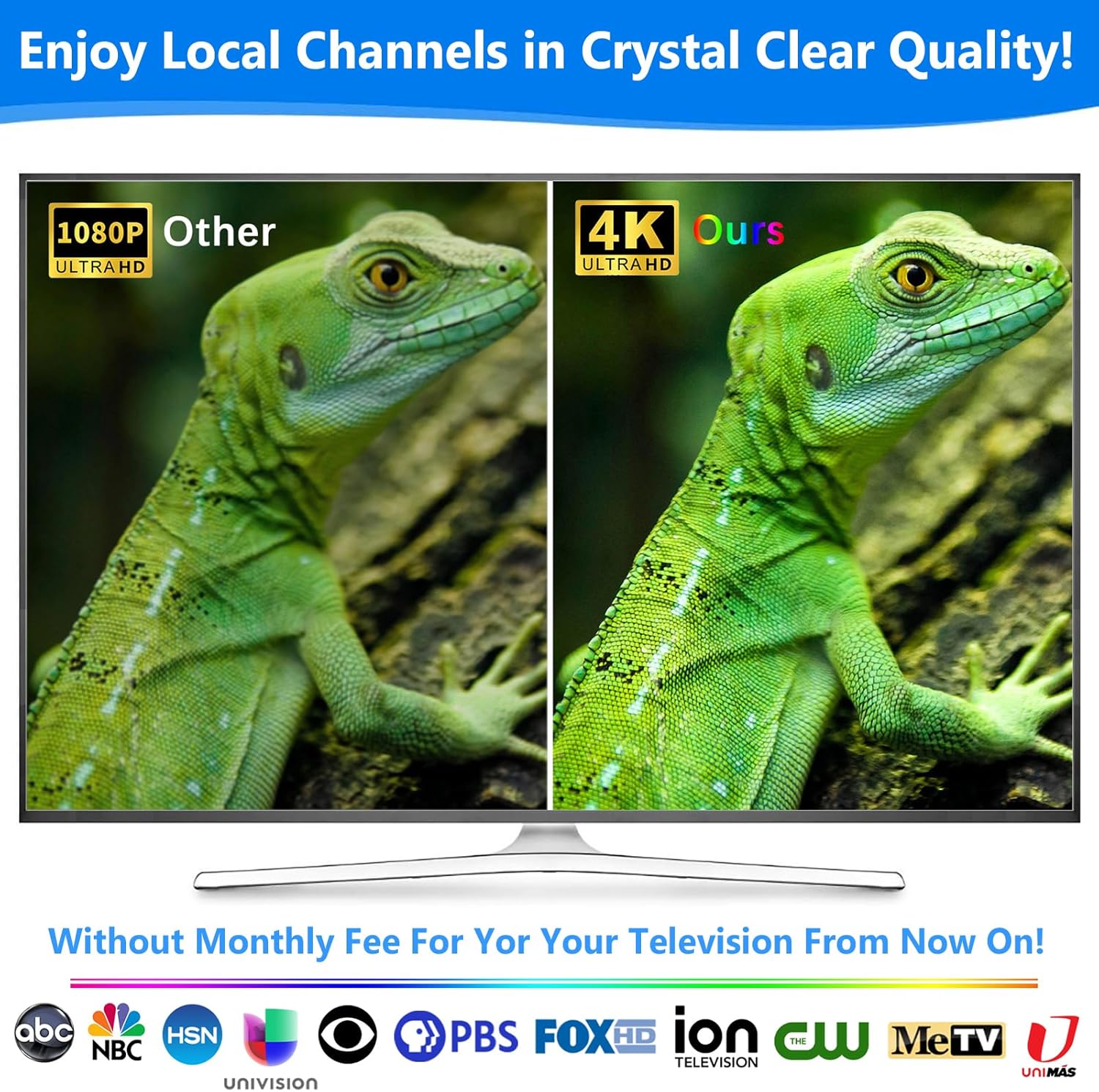 2024 Upgraded 880+ Mile Indoor TV Antenna for 4K 8K 1080p TVs with 20ft Cable - Image 2