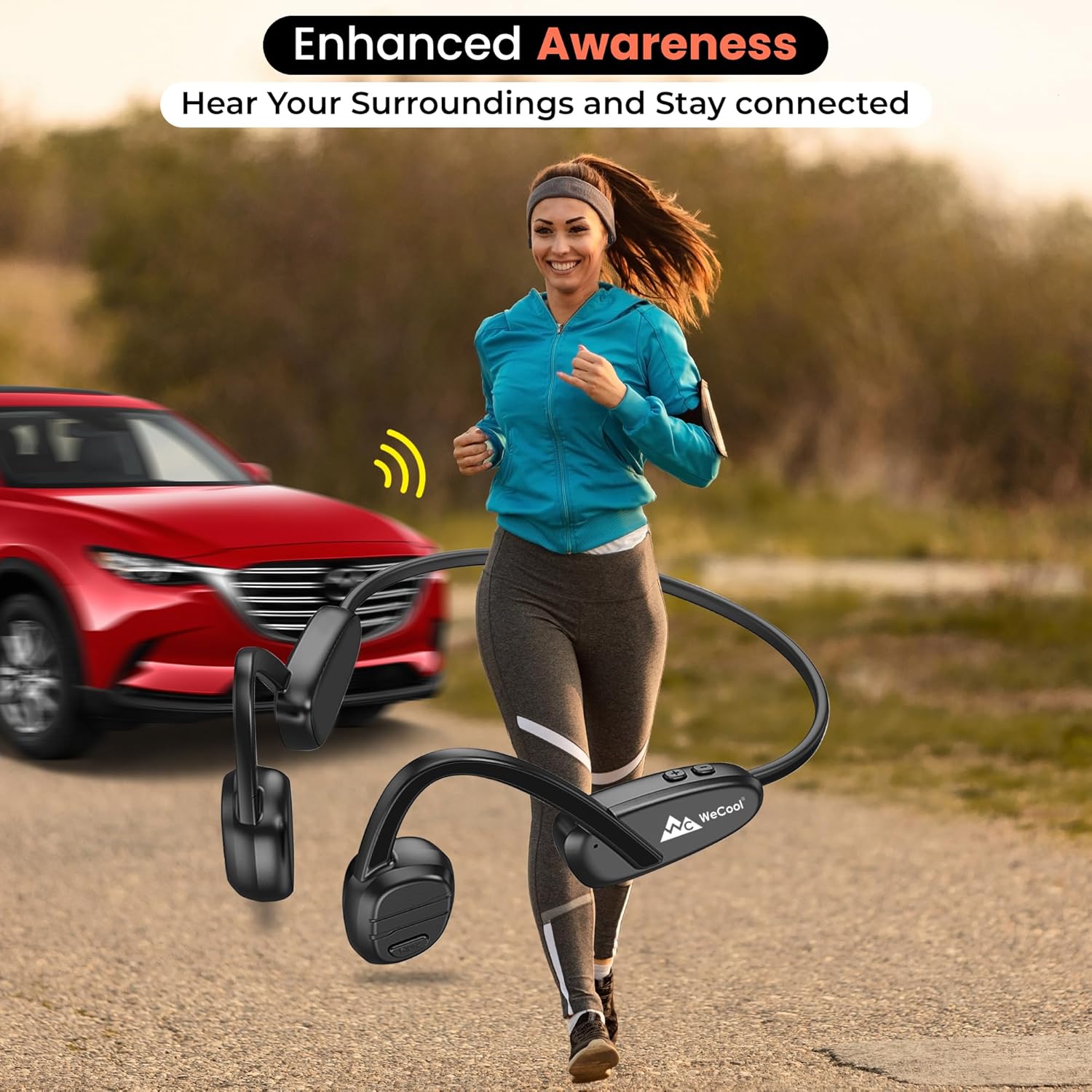 Wecool Moonwalk M2 Open Ear Bone Conduction Headphones V5.3 Bluetooth IPX6 Water Resistant - Image 3