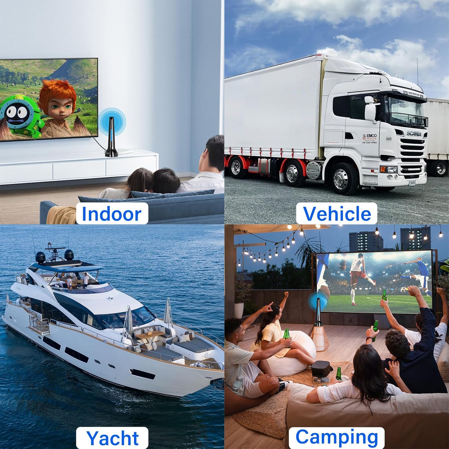 2025 Upgraded Smart TV Indoor HDTV Antenna Long Range 360° Reception 4K 1080p - Image 8