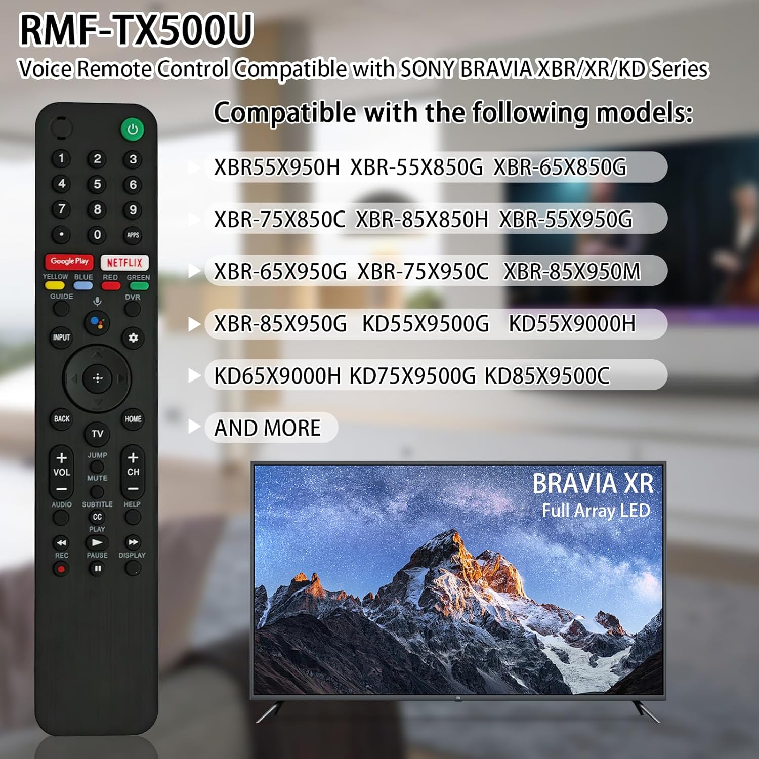 Sony Bravia RMF-TX500U Voice Remote Control for XR, XBR, KD, KDL Series TVs - Image 2