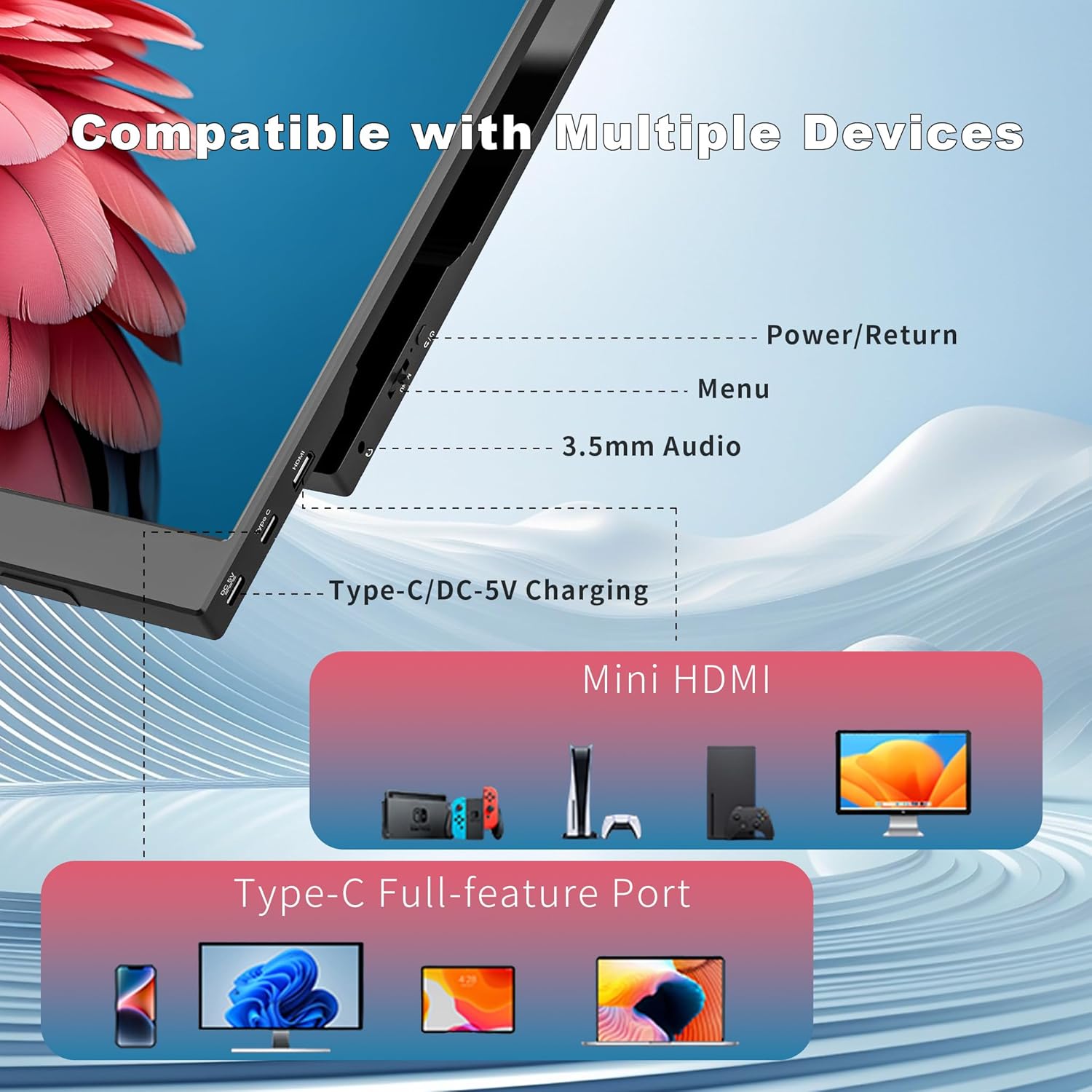 15.6 Inch FHD Portable Monitor Second Screen Extender for Laptops Computers and Gaming - Image 6