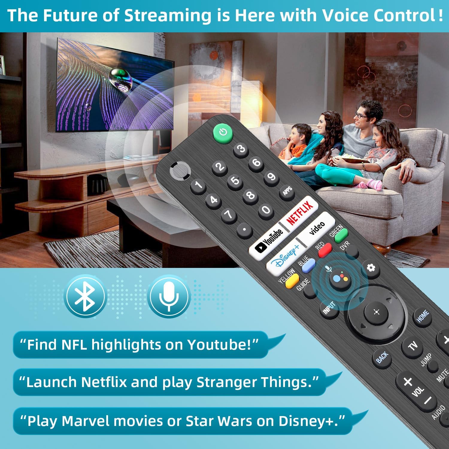 Sony Bravia Smart TV Remote Control Replacement with Voice Control, 1-Year Warranty - Image 4
