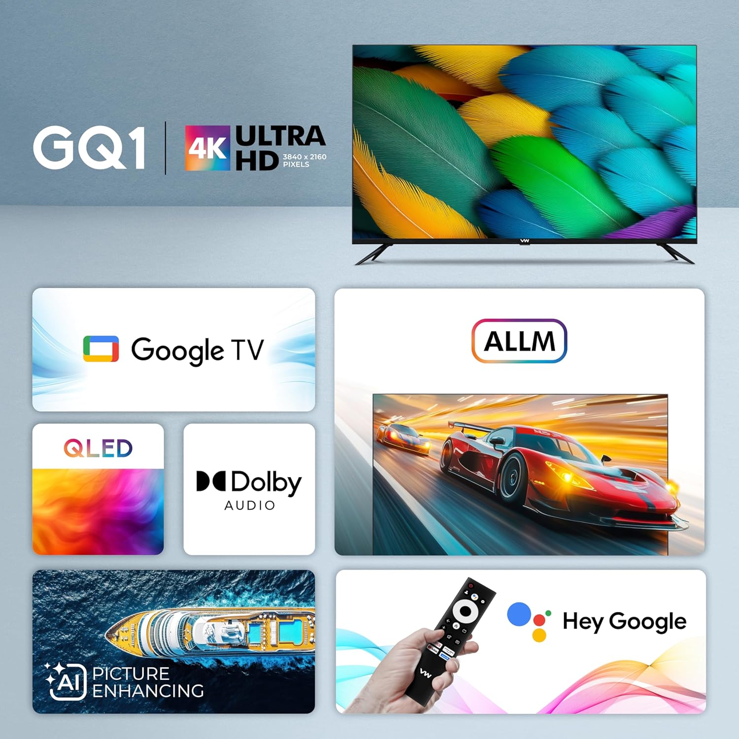 VW 50-inch Pro Series 4K Ultra HD Smart QLED Google TV VW50GQ1 - Image 2