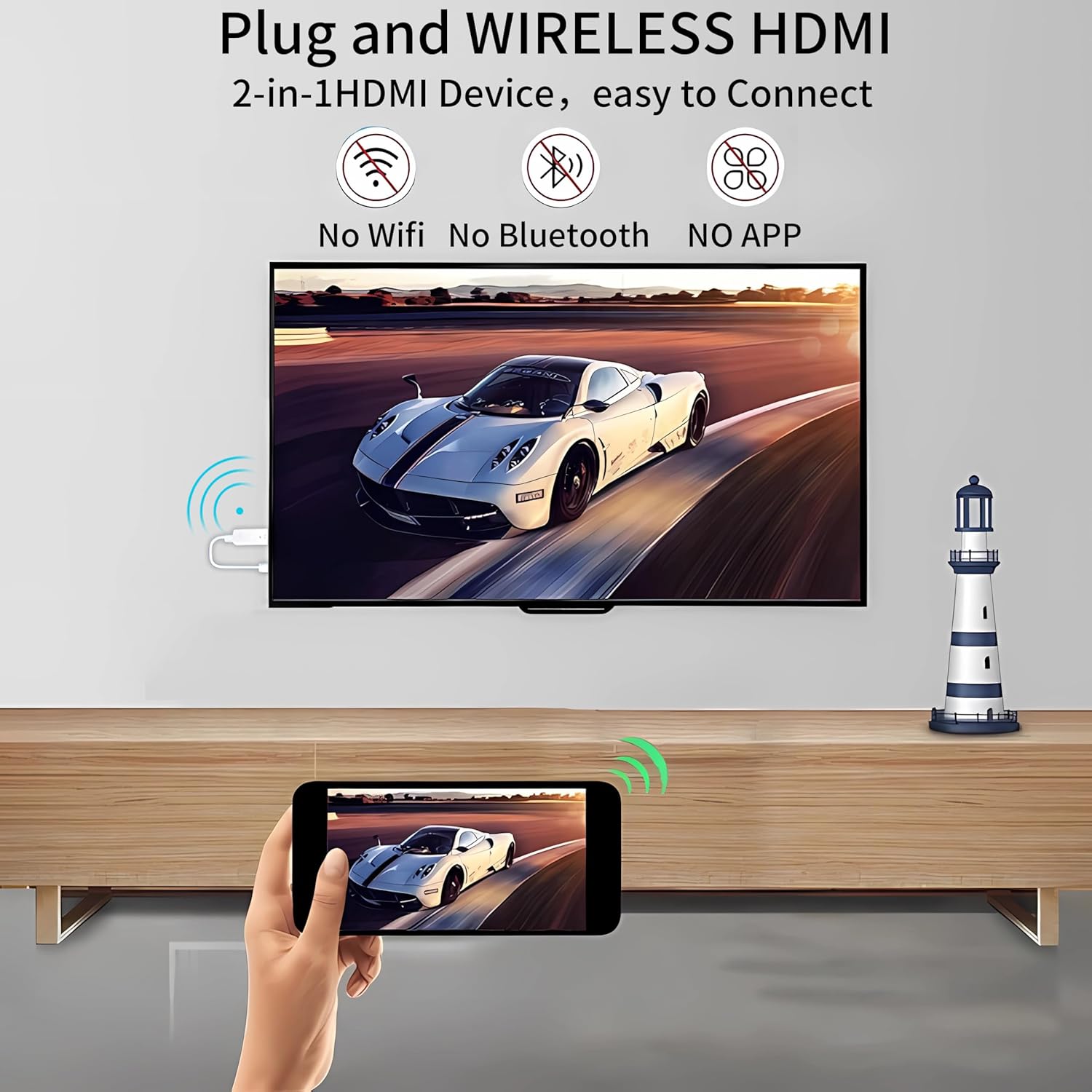 4K HDR Dual Band 5G Wireless HDMI Transmitter Receiver Kit Plug and Play for Screens - Image 2