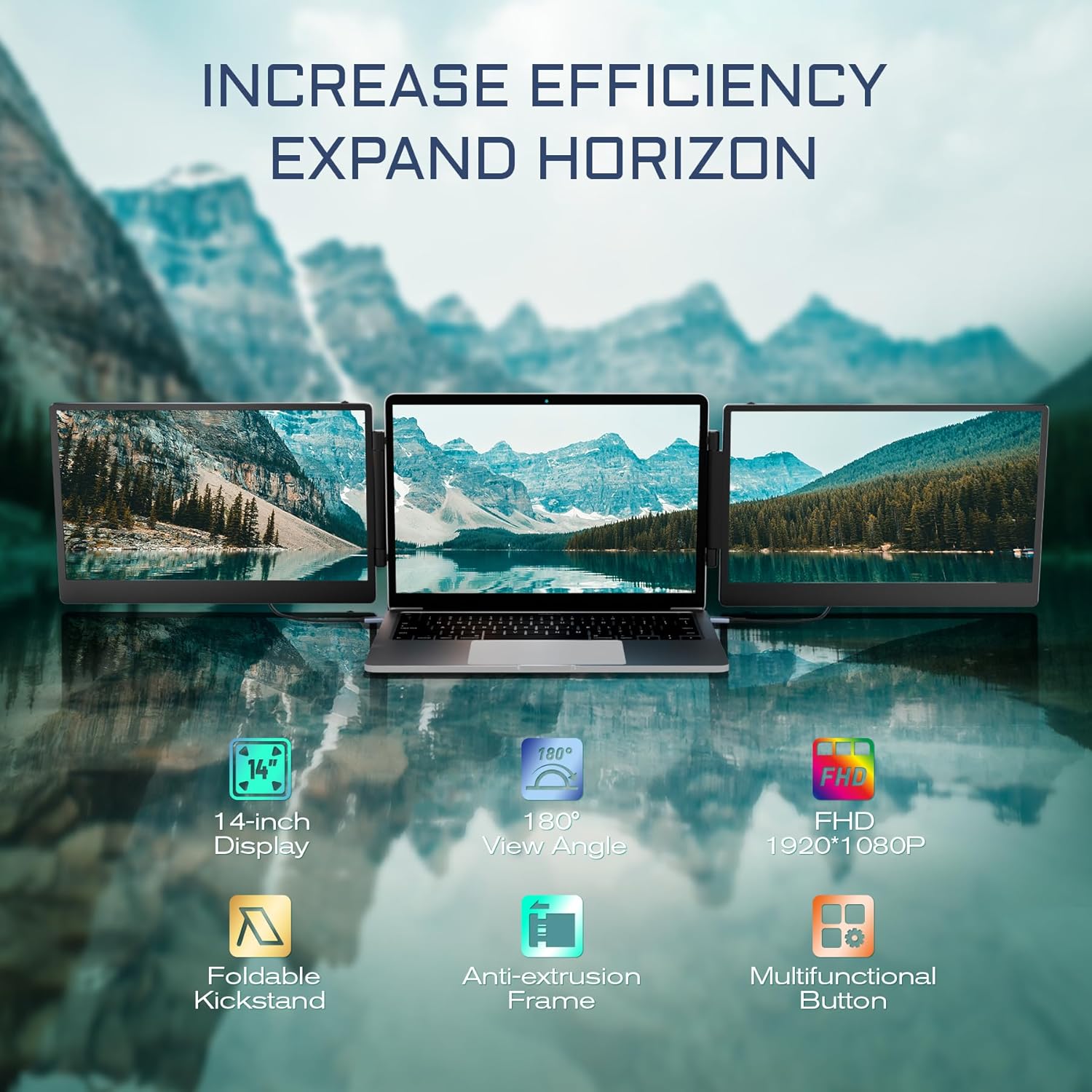 Teamgee 14.3 Inch FHD 1080P IPS Laptop Screen Extender Monitor for 13-17 Inch Laptops - Image 3