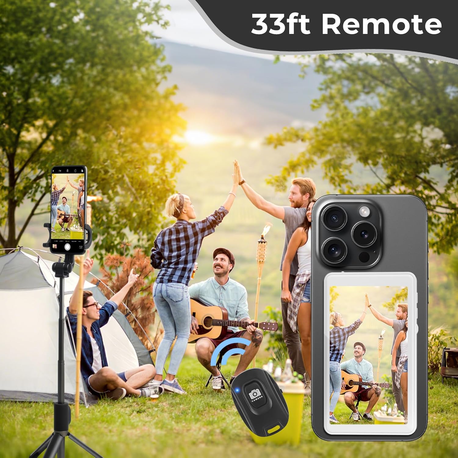 Magnetic Wireless Selfie Monitor Screen for iPhone Android, 1800mAh, Bluetooth Remote, 3-Level Brightness, White - Image 7