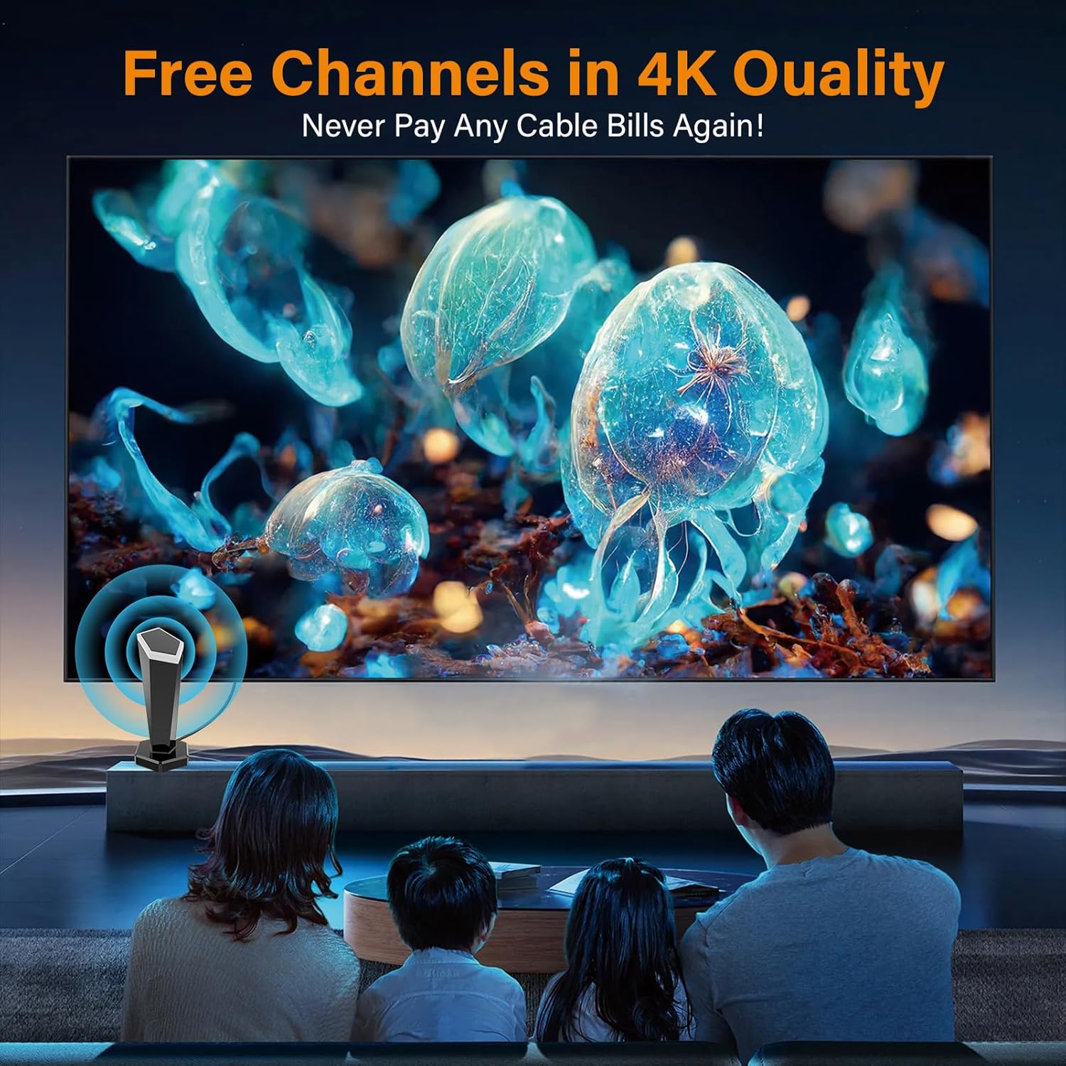 2025 Upgraded 400+ Mile Long Range HD Digital Indoor TV Antenna for 4K 1080P Local Channels Crystal Clear Easy Install - Image 4
