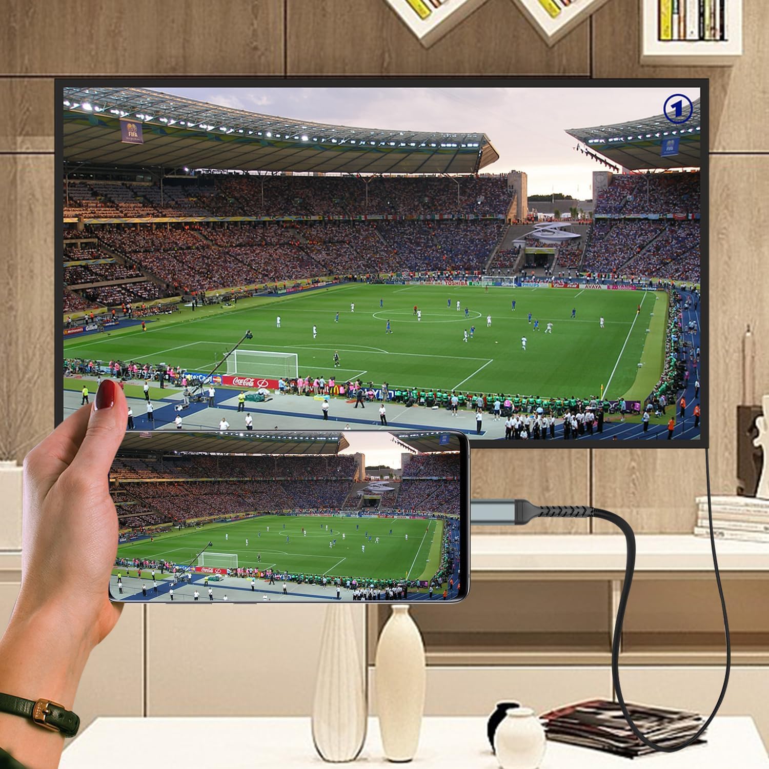 6-Foot USB-C to HDMI 4K Video Adapter Cable for iPhone 16/15, Samsung, Moto, Laptops - Image 3