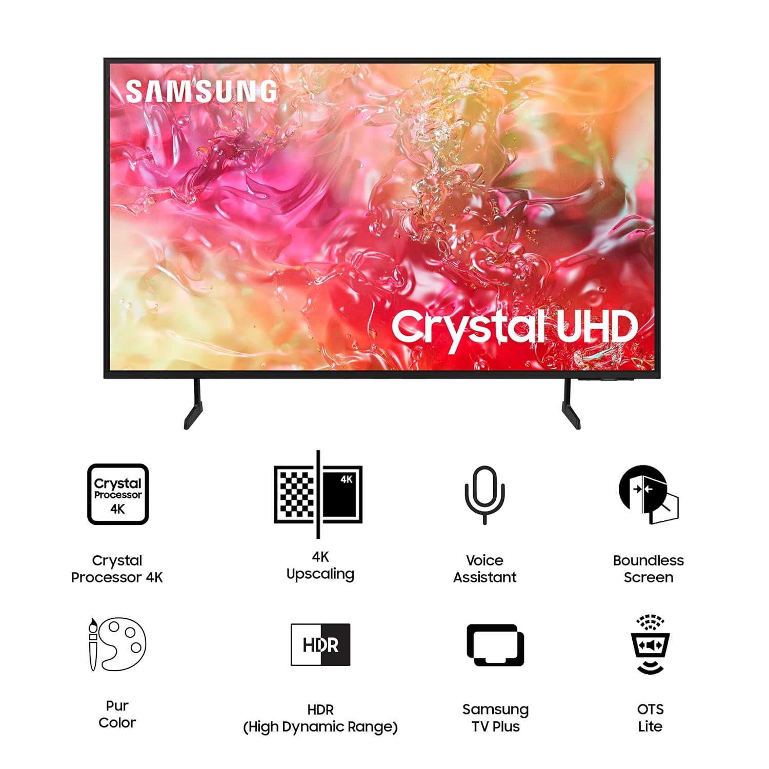 Samsung 55 Inch 4K Ultra HD Smart LED TV UA55DU7700KLXL Black - Image 2