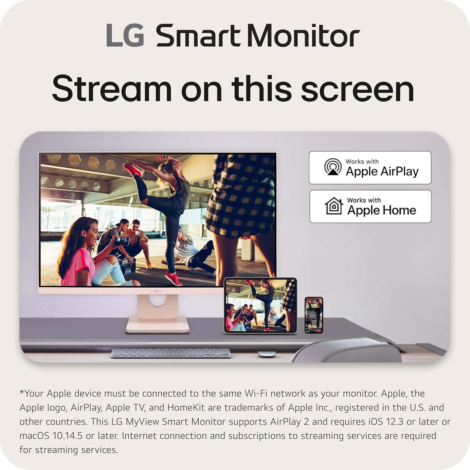 LG 27-Inch FHD IPS Smart Monitor with webOS 23 HDR10 and Dual Speakers Pink - Image 3