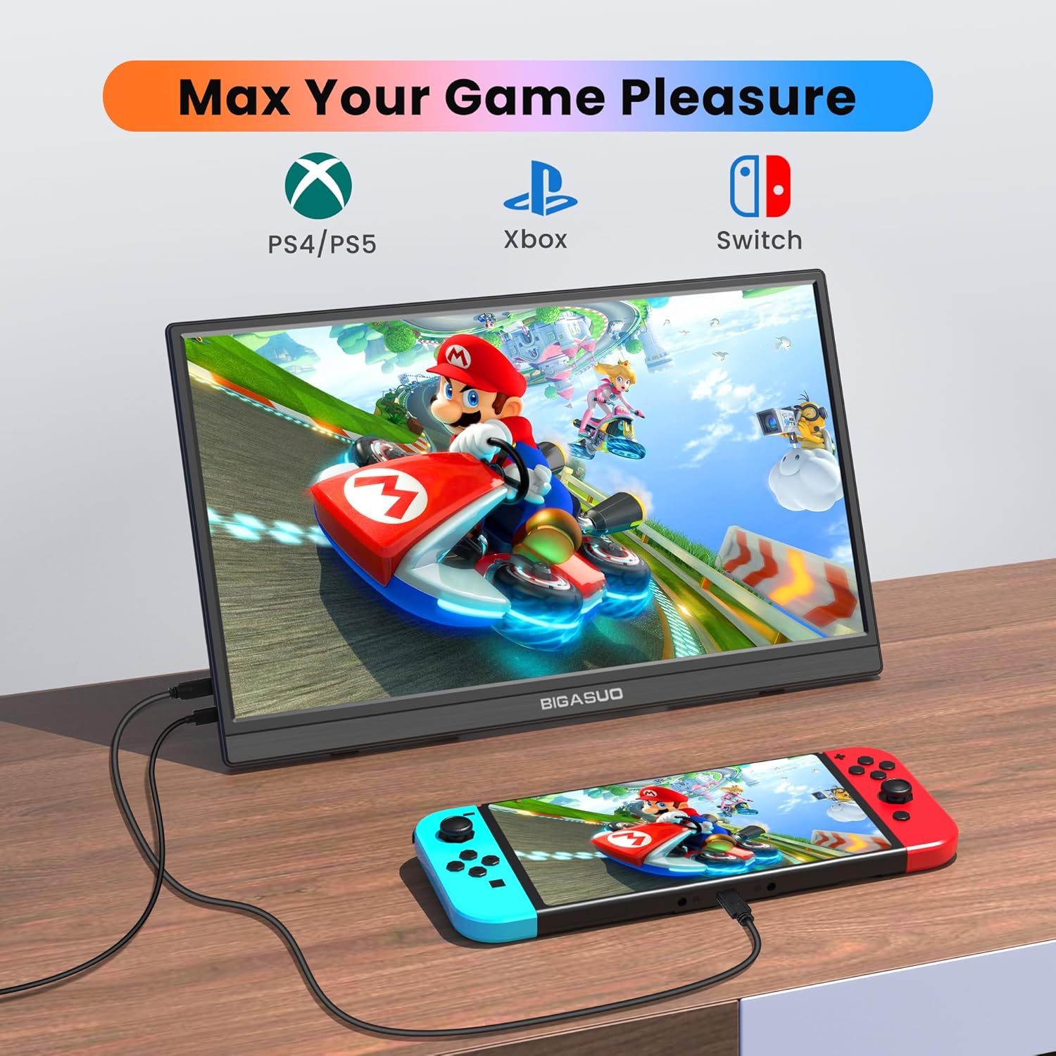 BIGASUO 15.6-inch FHD 1080P Portable Monitor HDR IPS Ultra-Slim with Speakers - Image 7
