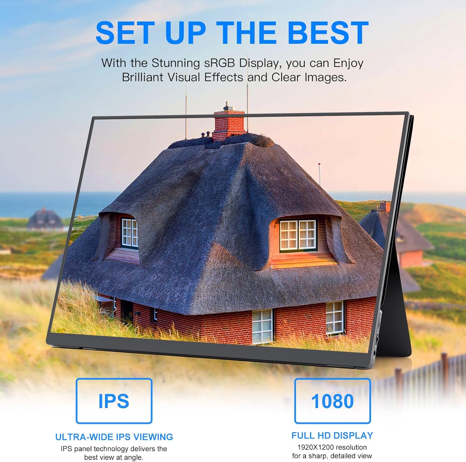 10.5'' 2K FHD 60Hz Portable Laptop Monitor with HDR, USB-C, HDMI, Speakers, Smart Cover - Image 3