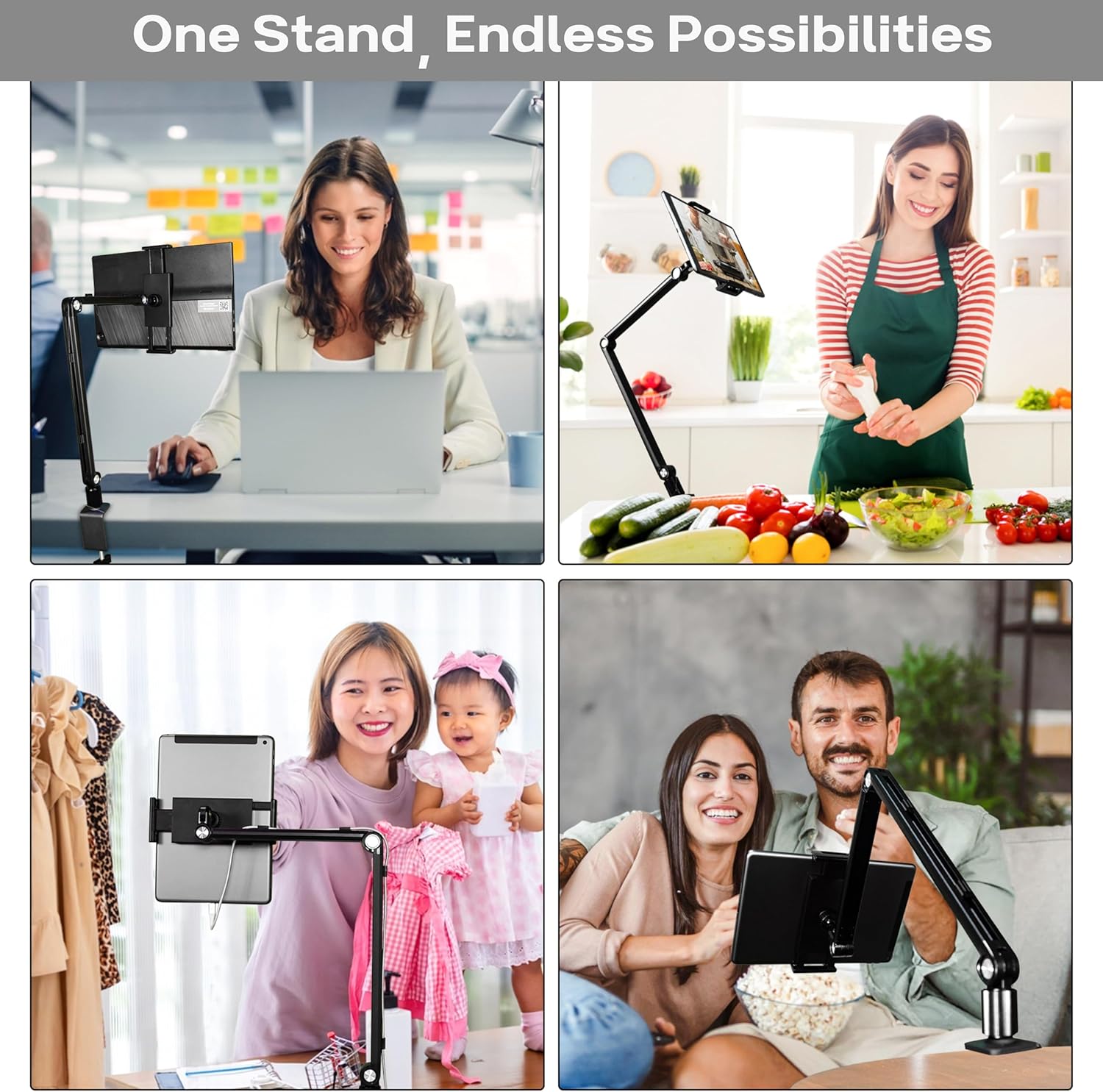 Heavy Duty 16 Inch Aluminum Portable Monitor Stand with 360° Rotation and Cable Management - Image 3
