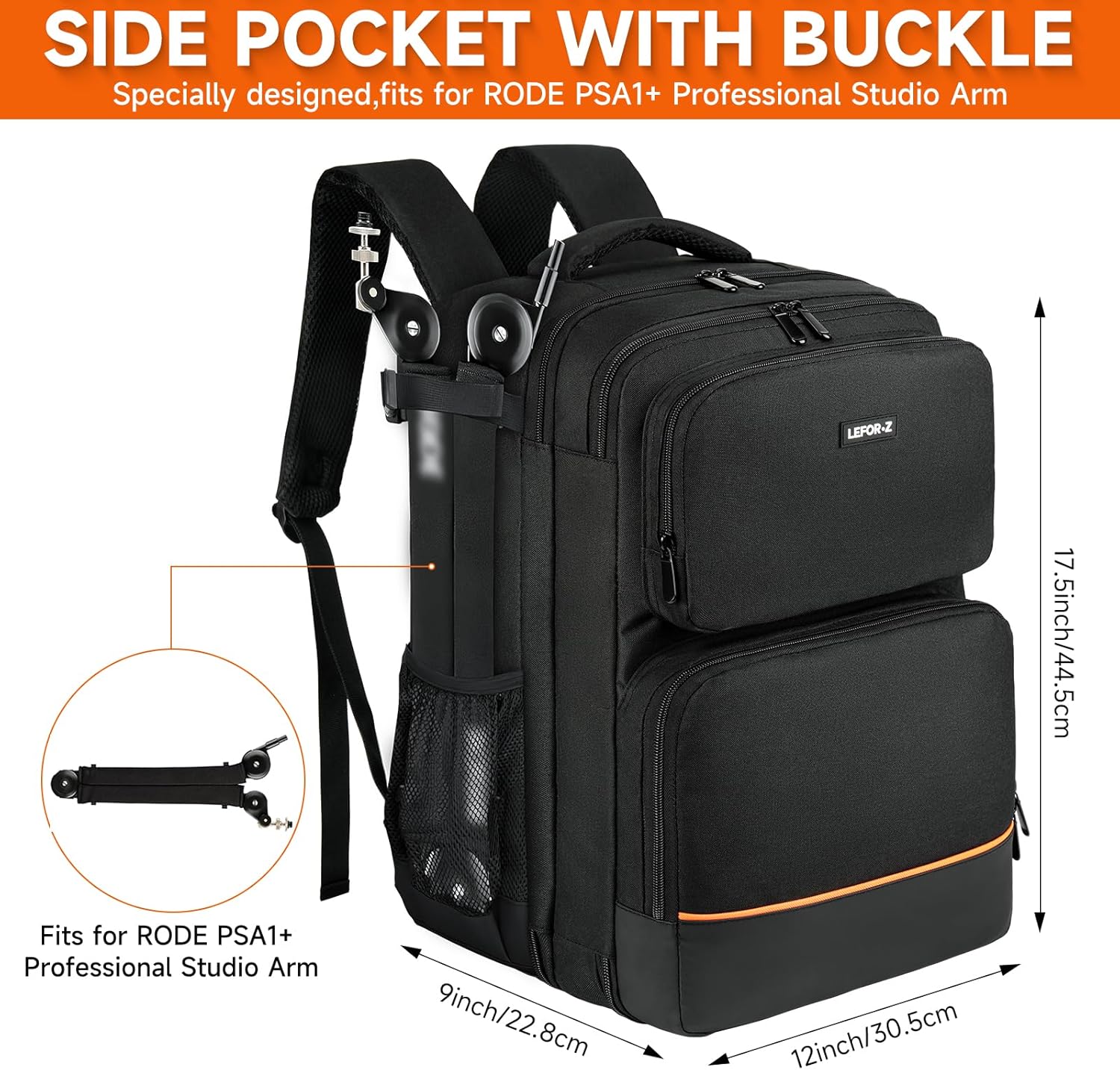 RODECaster Pro II Mixer Travel Backpack Bag fits RC Duo GoXLR MG10XU Multi-Pocket for Mics Cables - Image 4