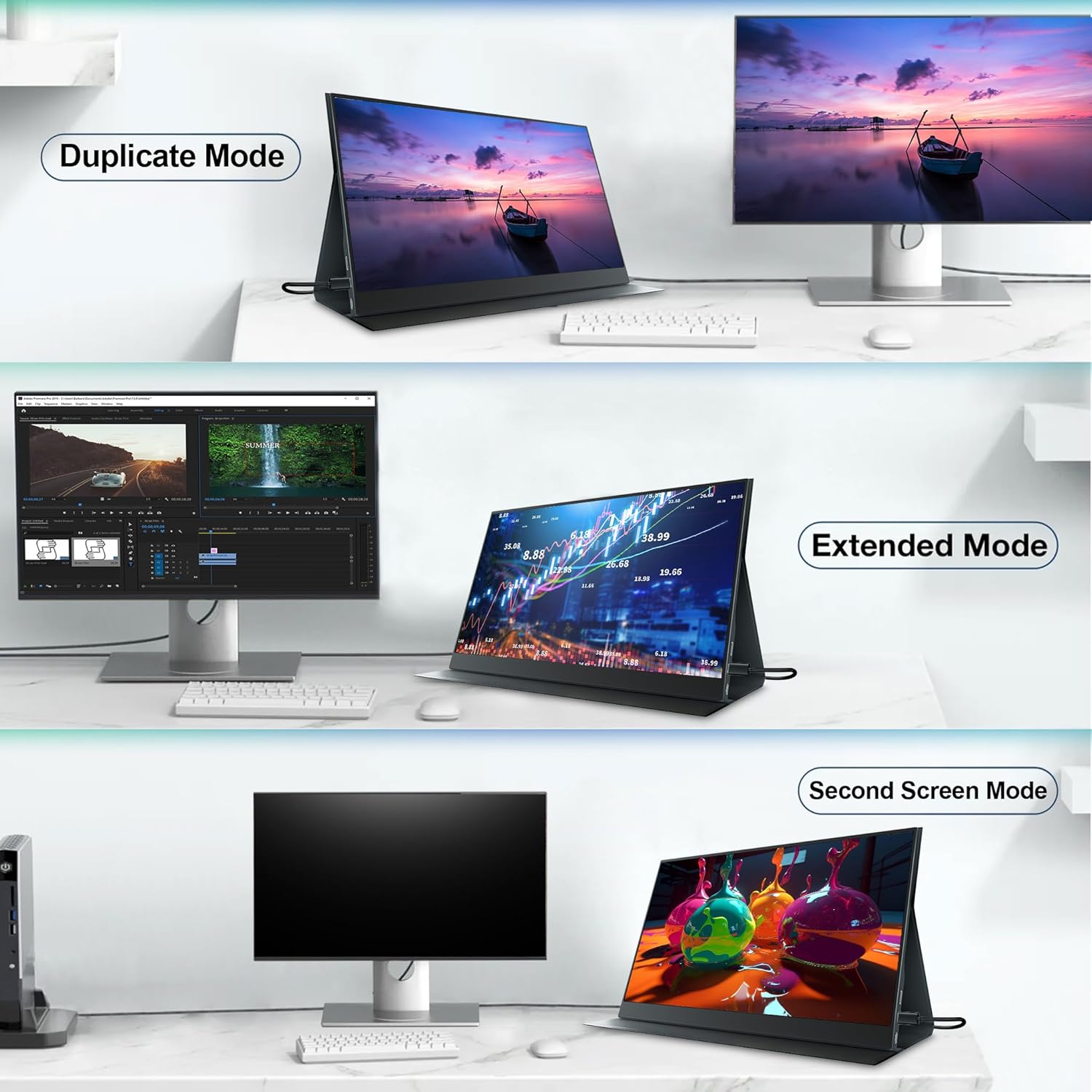 15.6 Inch FHD Portable Monitor Second Screen Extender for Laptops Computers and Gaming - Image 3
