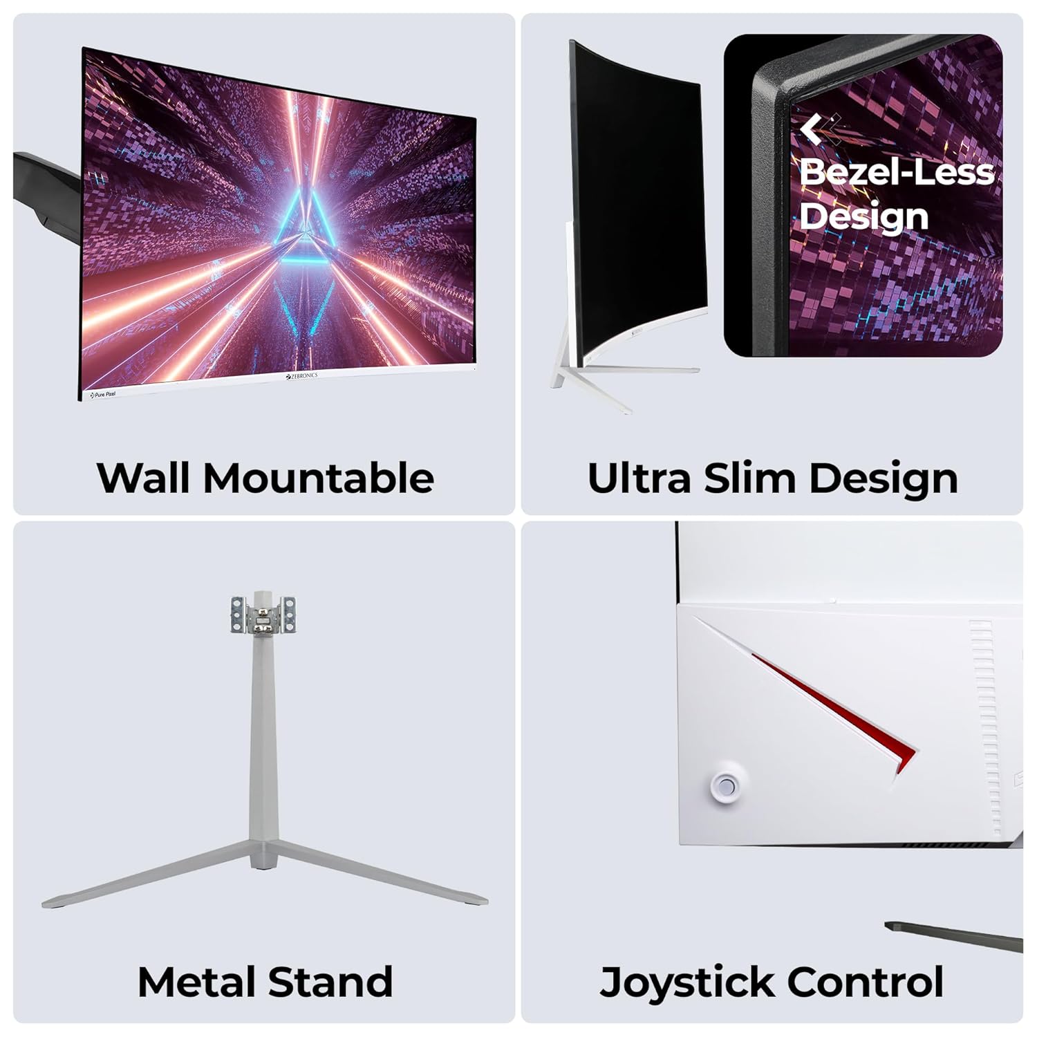 Zebronics AC32FHD 32 Inch 1080p Curved LED Gaming Monitor 165Hz Wall Mountable - Image 6
