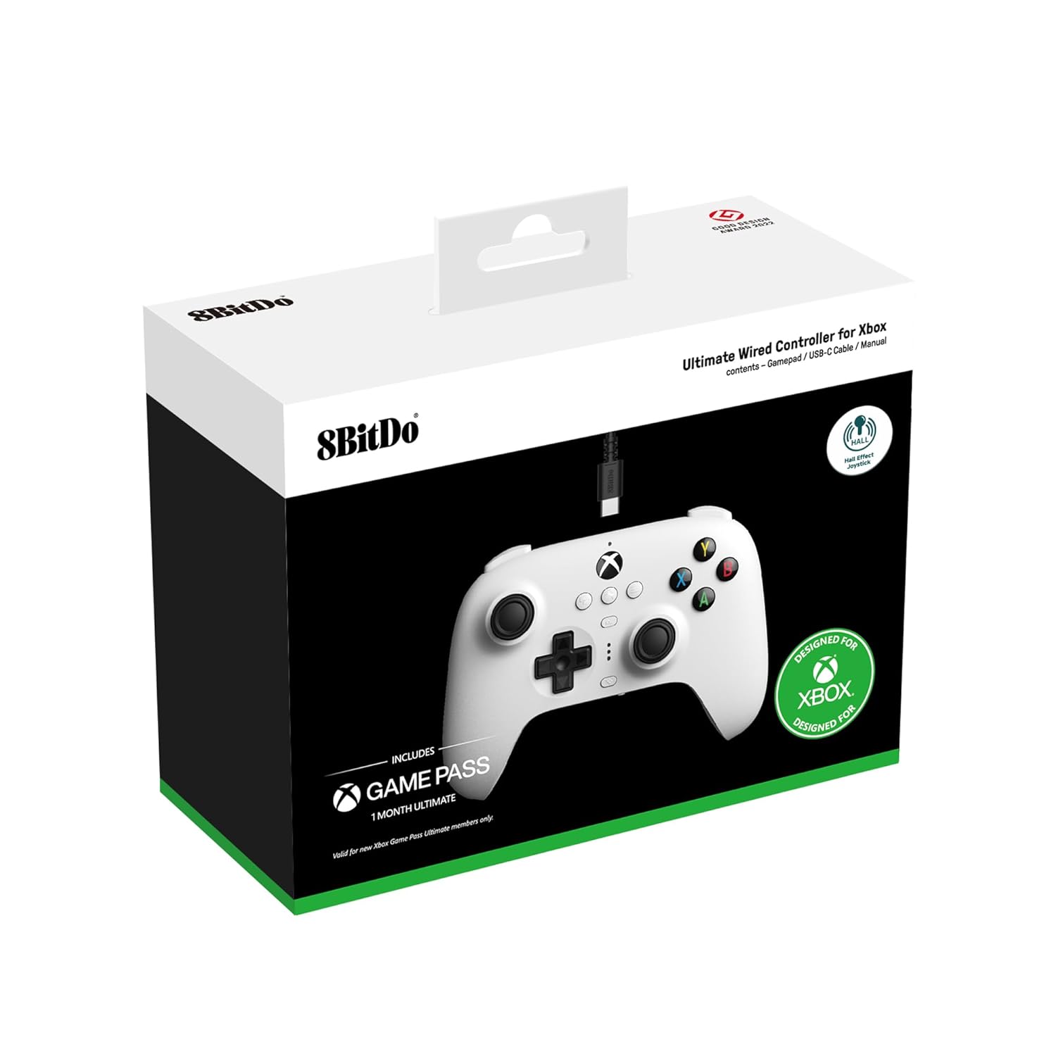 8Bitdo Ultimate Wired Controller White for Xbox Series X|S One Windows with Hall Effect Joystick - Image 9