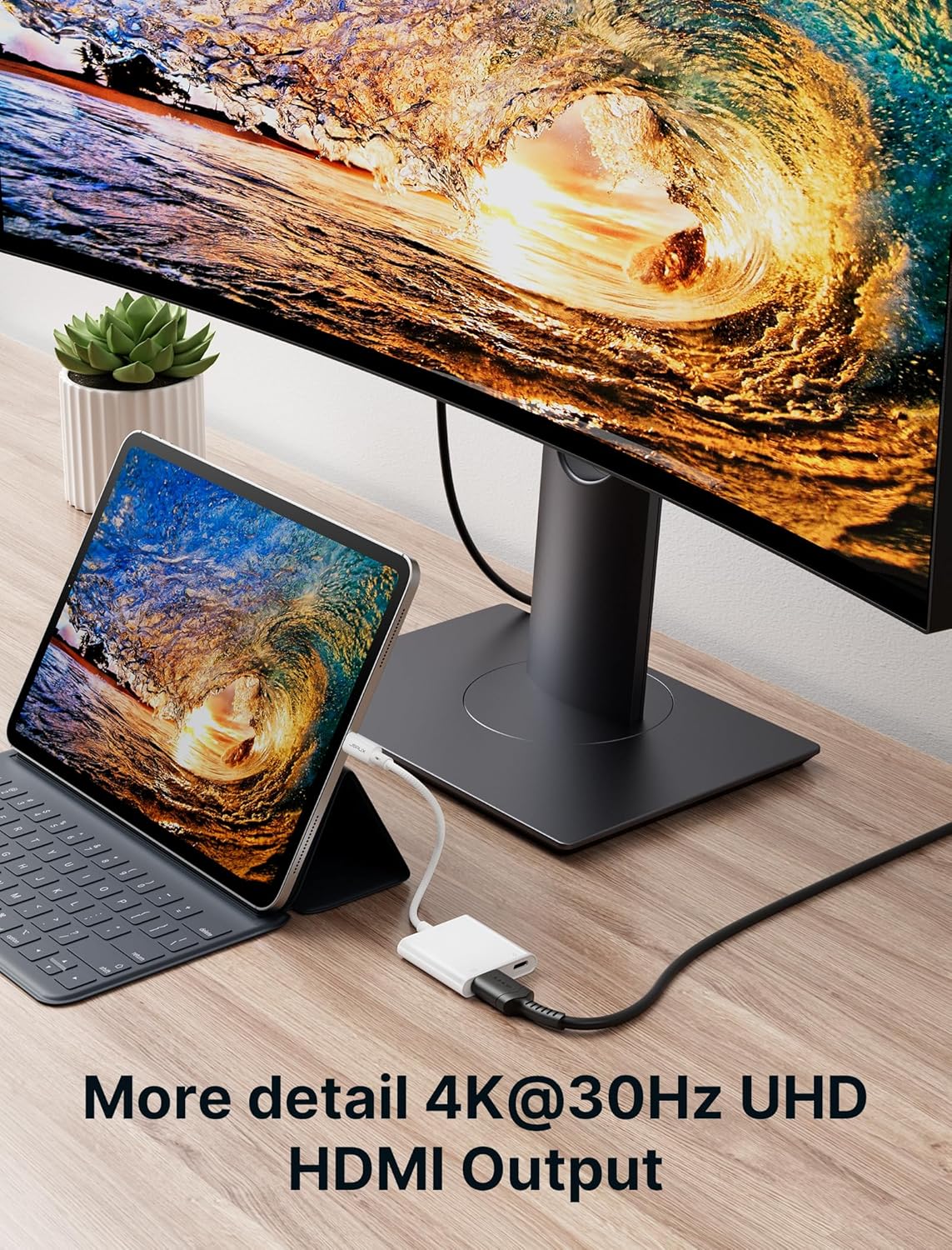 JSAUX 2-in-1 USB C to HDMI Adapter 4K 100W PD Charge for iPhone 16/15 Pro Max, MacBook, Samsung S24 - Image 6