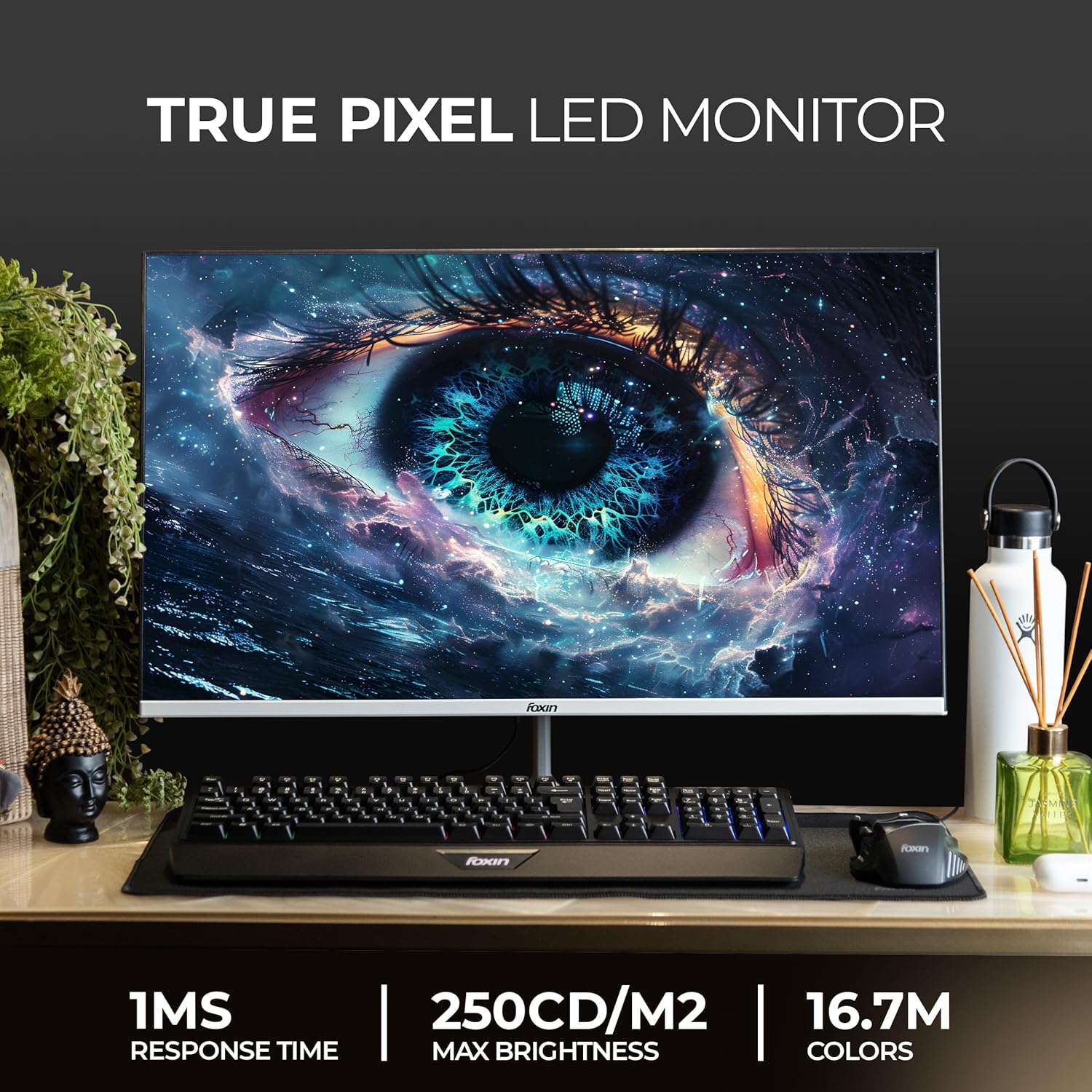 Foxin Elite 27 Inch FHD IPS Flat LED Monitor 100Hz 1ms Frameless Slim - Image 3