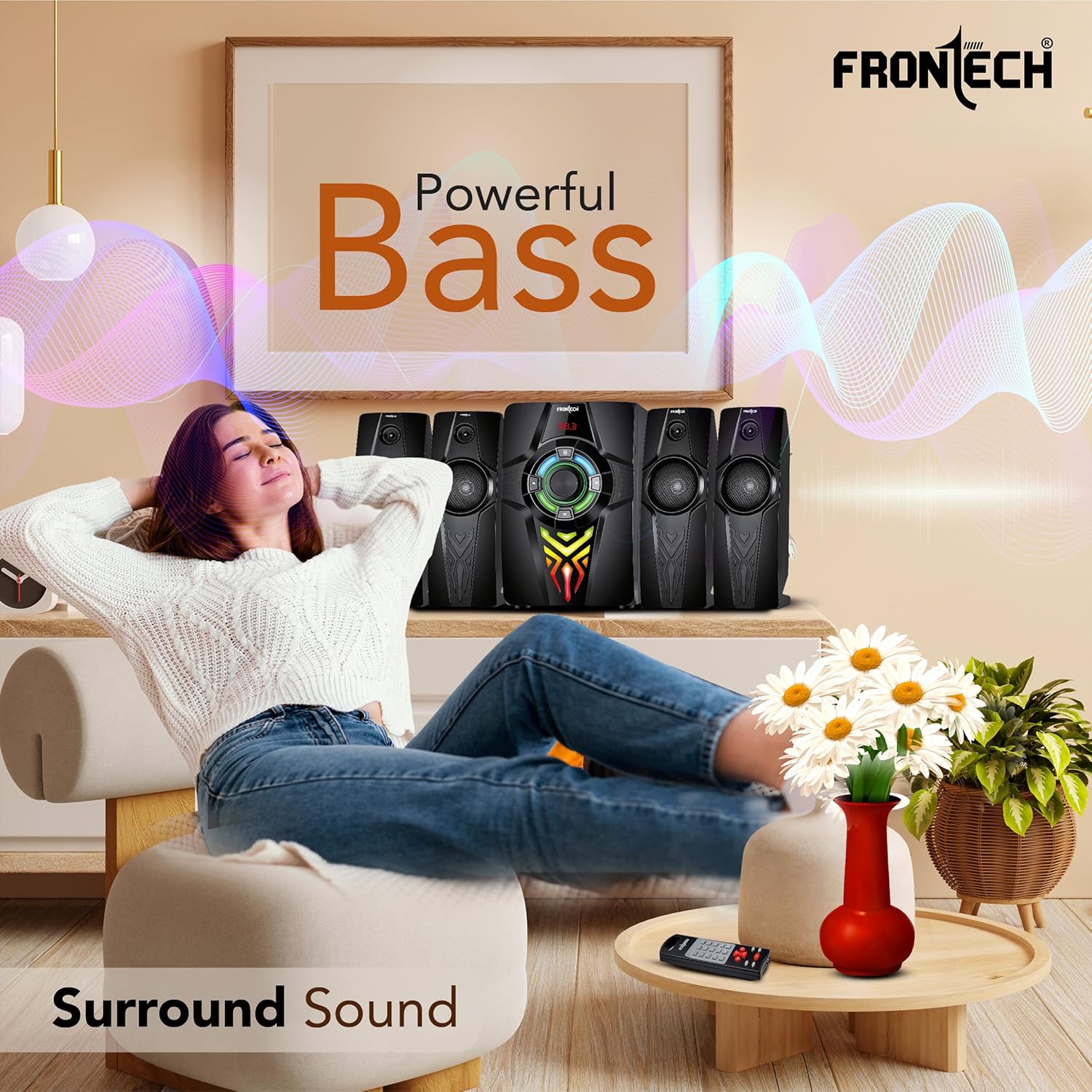 FRONTECH SW-0154 Premium 4.1 Multimedia Speaker System Wireless Freedom Deep Bass - Image 3