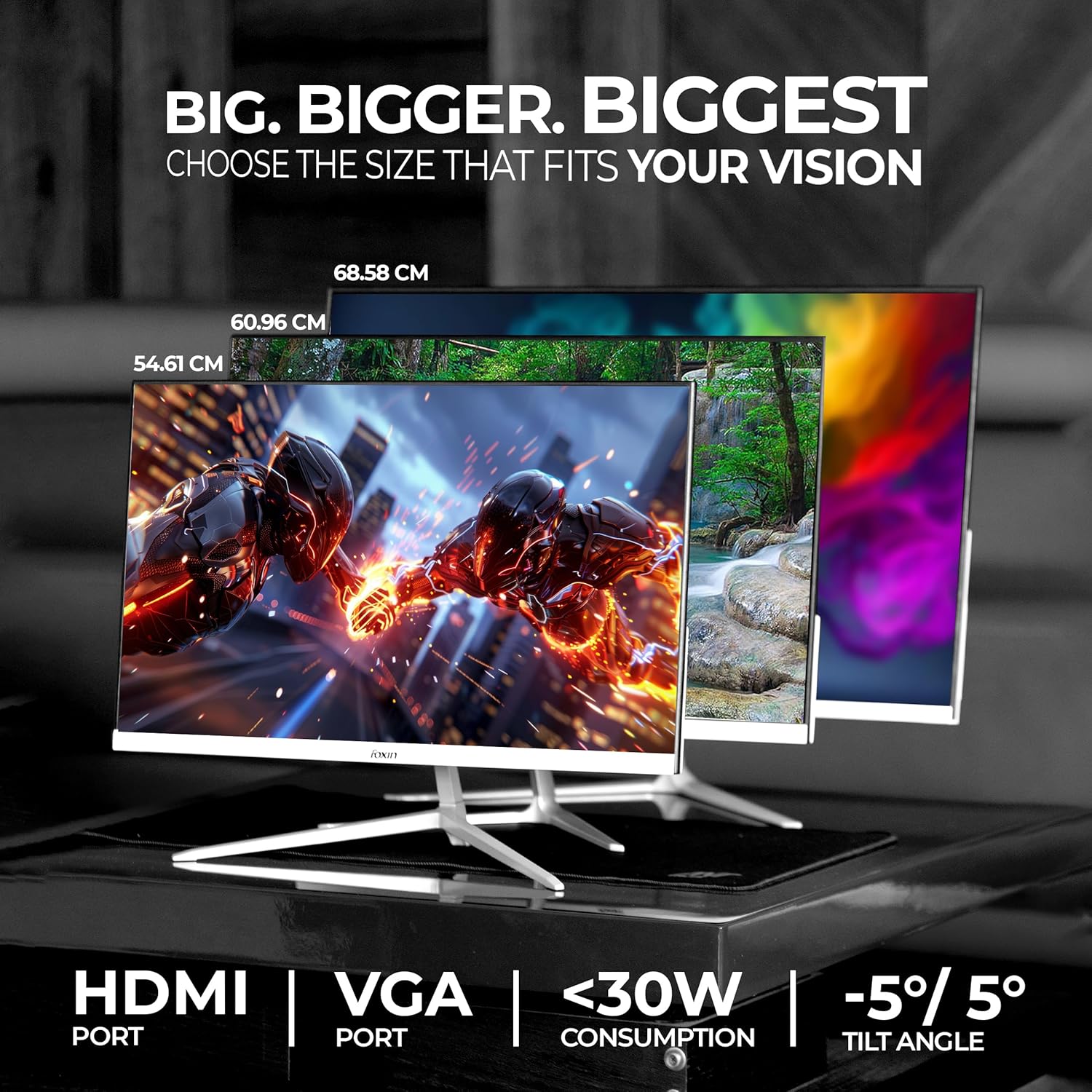 Foxin Elite 27 Inch FHD IPS Flat LED Monitor 100Hz 1ms Frameless Slim - Image 7
