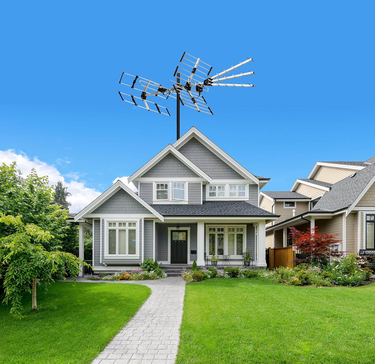 Five Star 200 Mile Long Range HDTV Outdoor Yagi Antenna with 21 inch Mounting Pole for VHF UHF ATSC 3.0 4K - Image 6