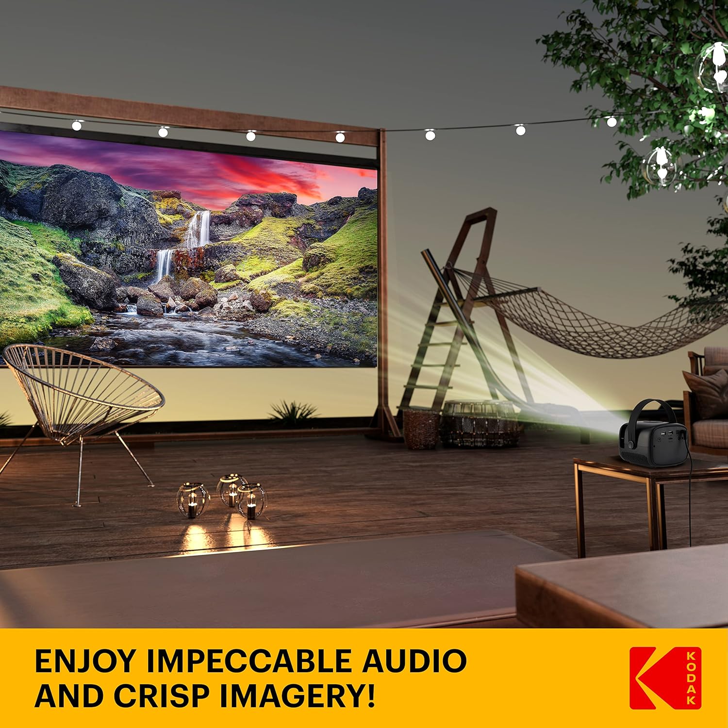 KODAK FLIK X2 Mini Pico Projector Portable 100 Inch Black with Remote and Built-in Speakers - Image 3