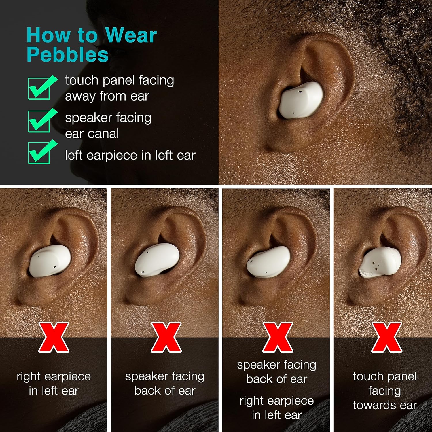 MEE audio Pebbles True Wireless Bluetooth 5.3 Earbuds Sapphire Lightweight Low Profile for Gym Workouts Sports Gaming - Image 3