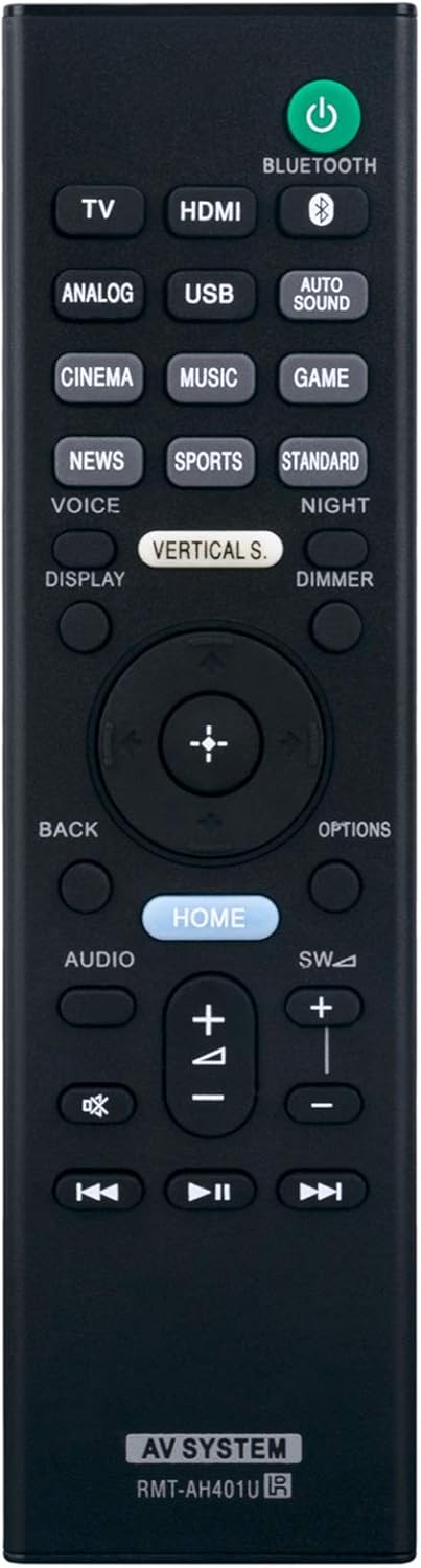 AIDITIYMI Replacement Remote Control for Sony Sound Bar HT-X9000F HT-Z9F Series New